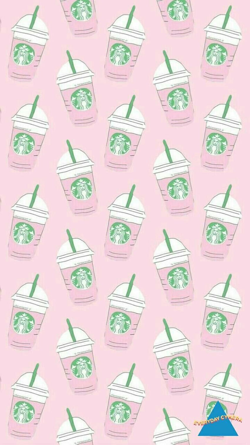 Starbucks coffee cup pattern on pink background - Starbucks