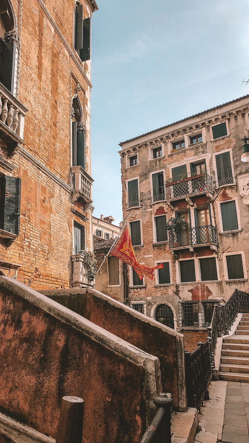 A staircase leading up to an old building - Italy