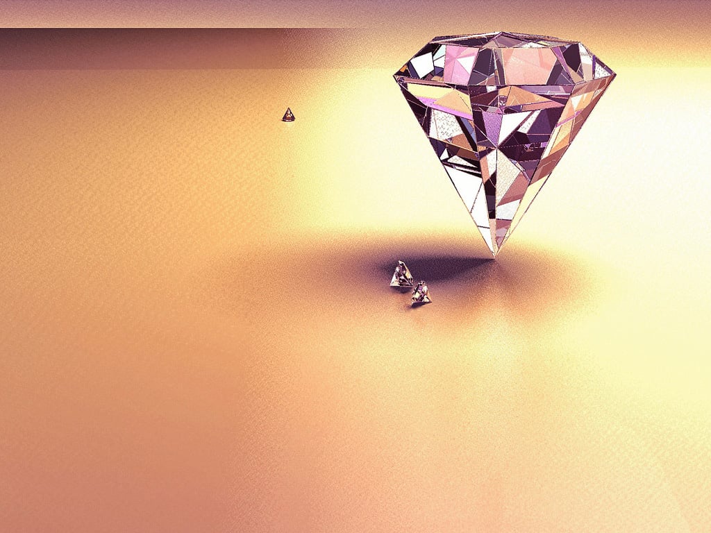A diamond shaped object is floating in the air - Diamond