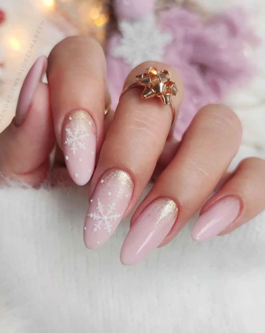 Pink Christmas Nails for a delightful Holiday Mani Mood Guide