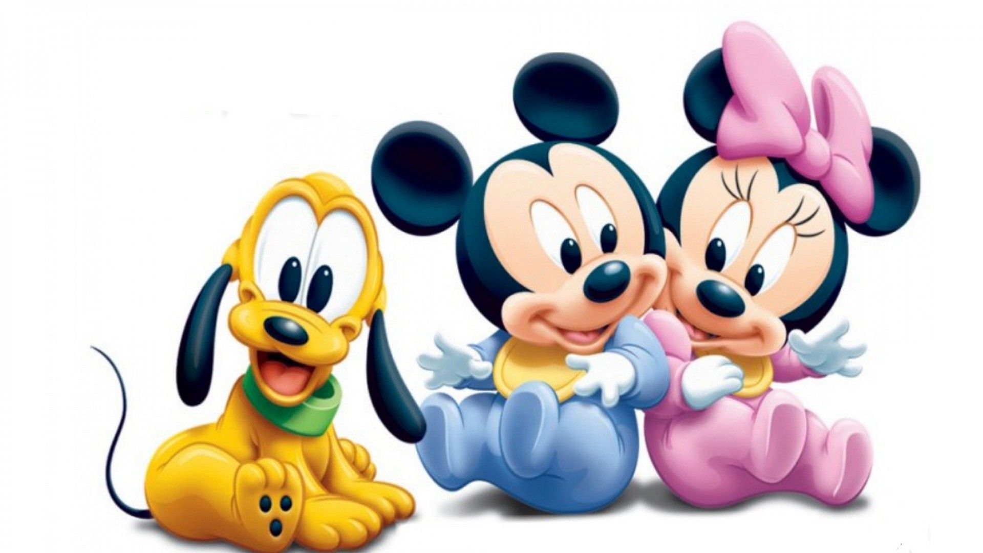 A cartoon of mickey and minnie mouse with their dog - Mickey Mouse, Minnie Mouse