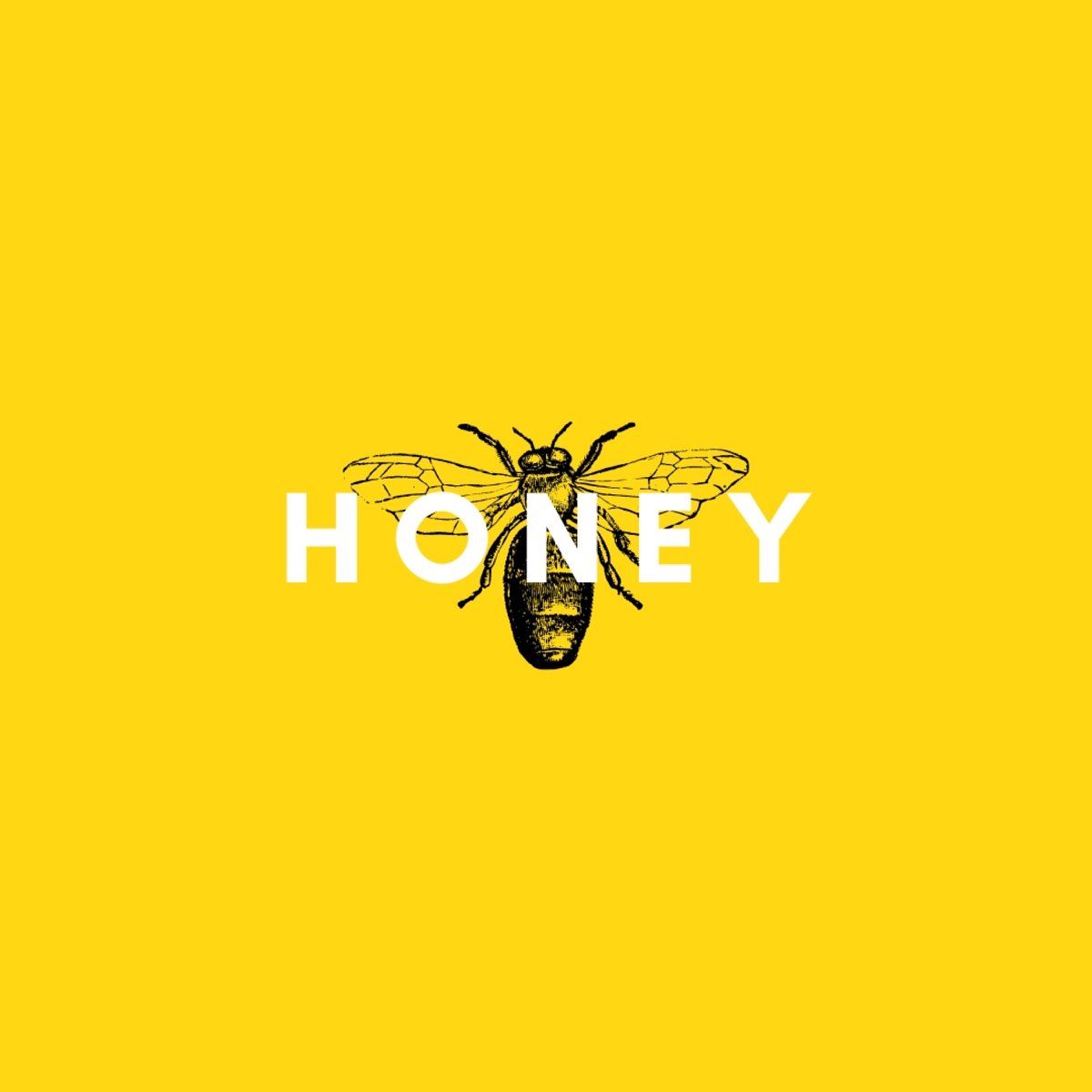 A bee on a yellow background - Honey