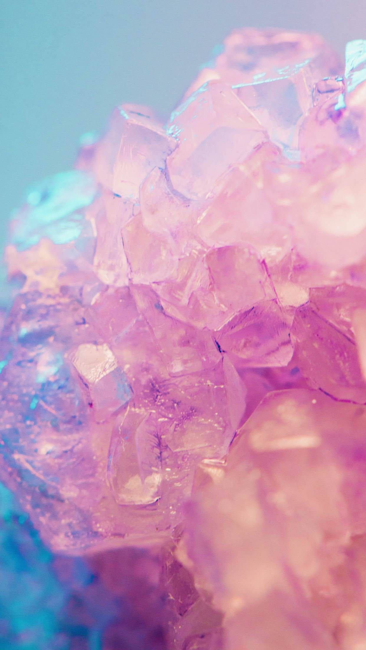 A close up of some purple crystals - Ice