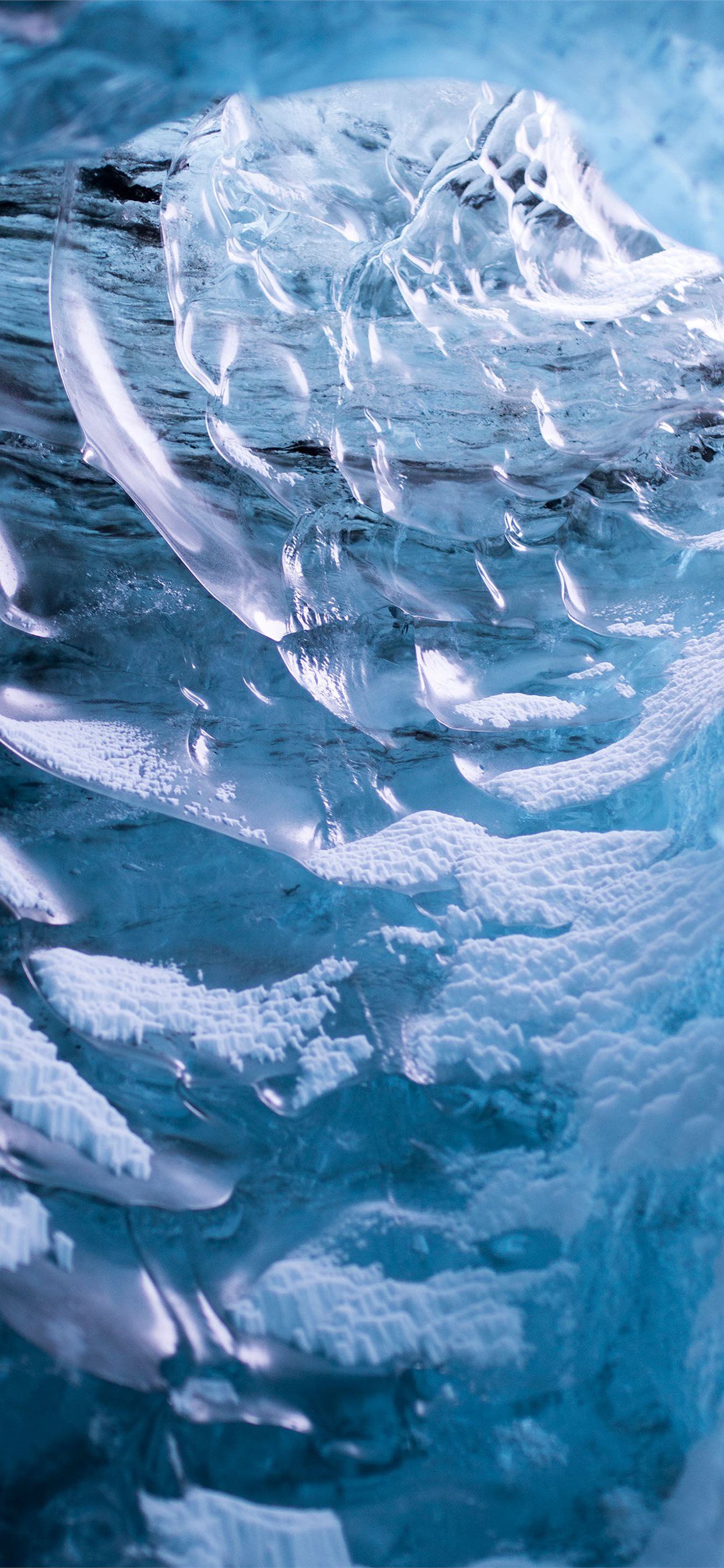 An abstract photo of ice and water. - Ice