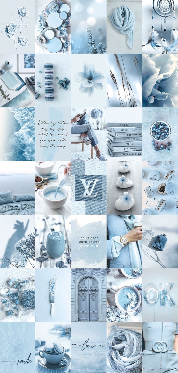 A collage of blue and white images - Ice