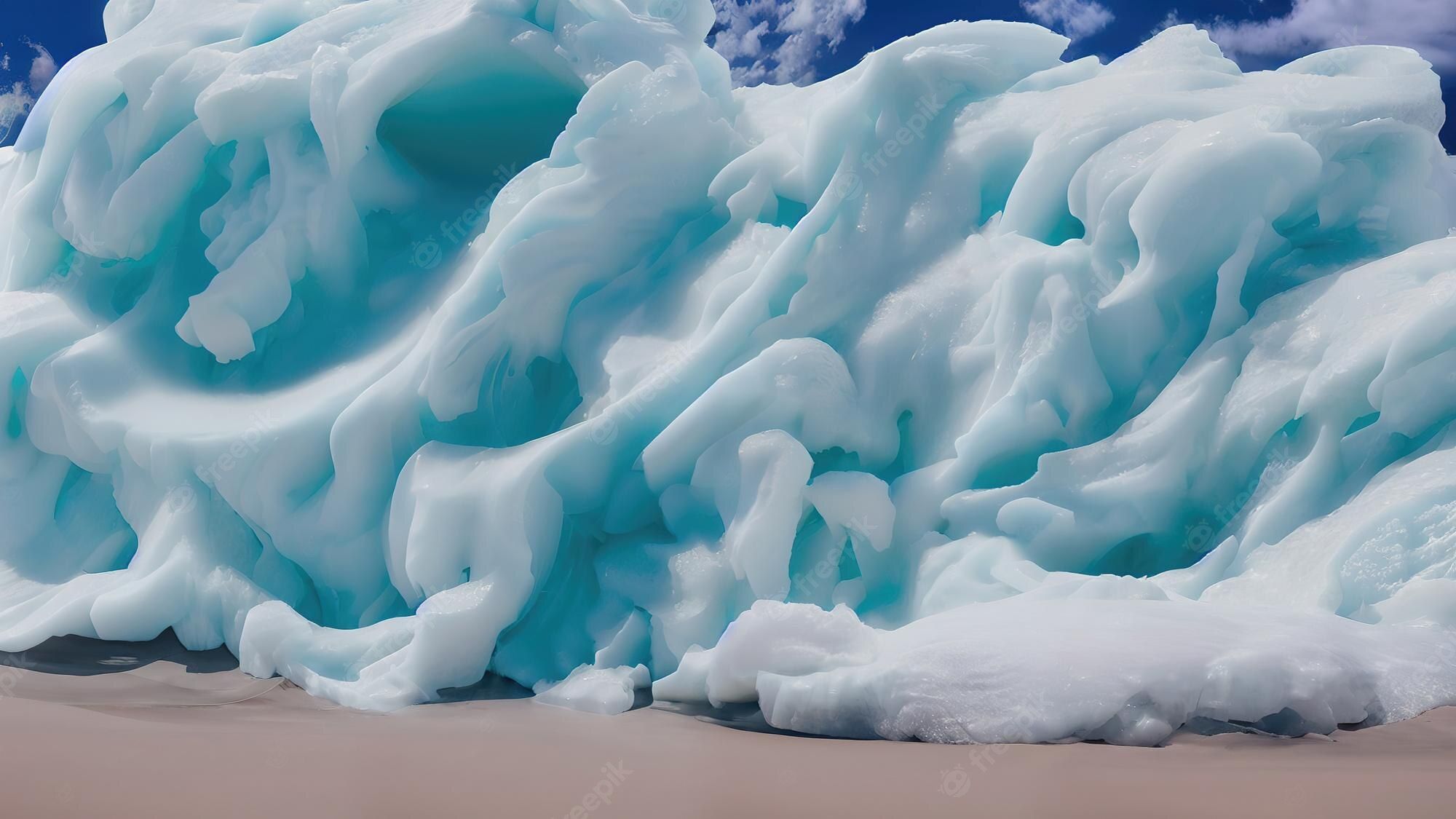 Premium Photo. Frozen waves wallpaper