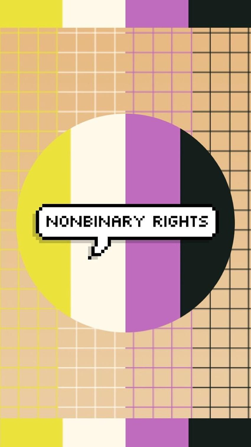 Nonbinary rights wallpaper with a pixelated design - Non binary