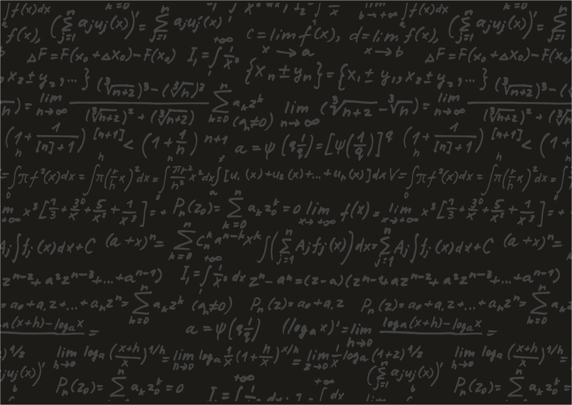 A black background with various mathematical equations - Math