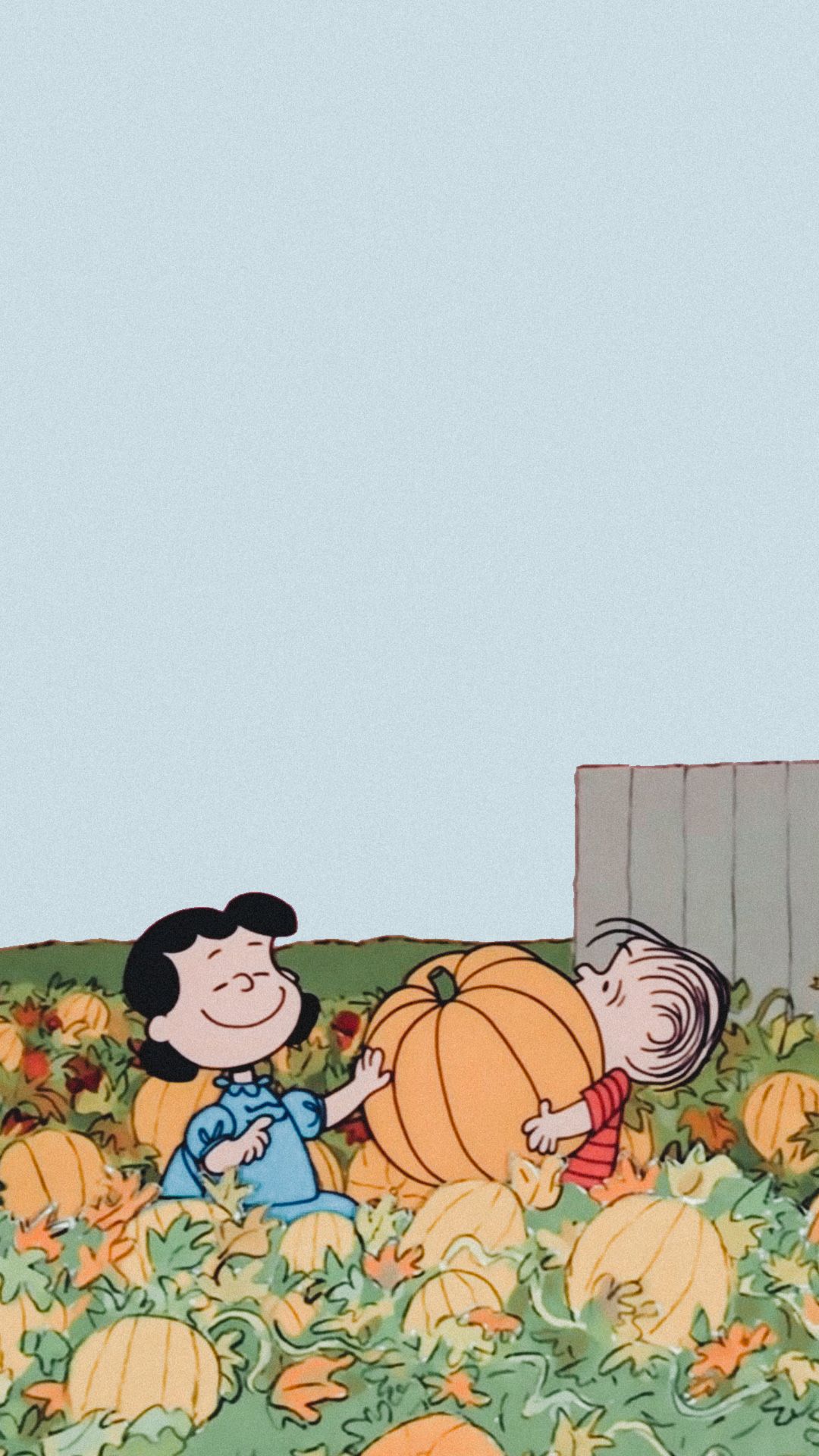 Charlie Brown and Lucy in the pumpkin patch - Charlie Brown