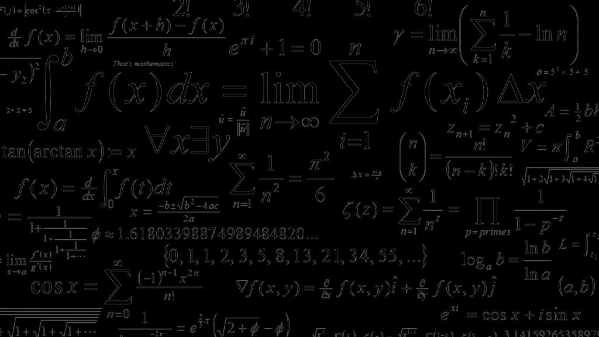 Math equations on a black background - Math