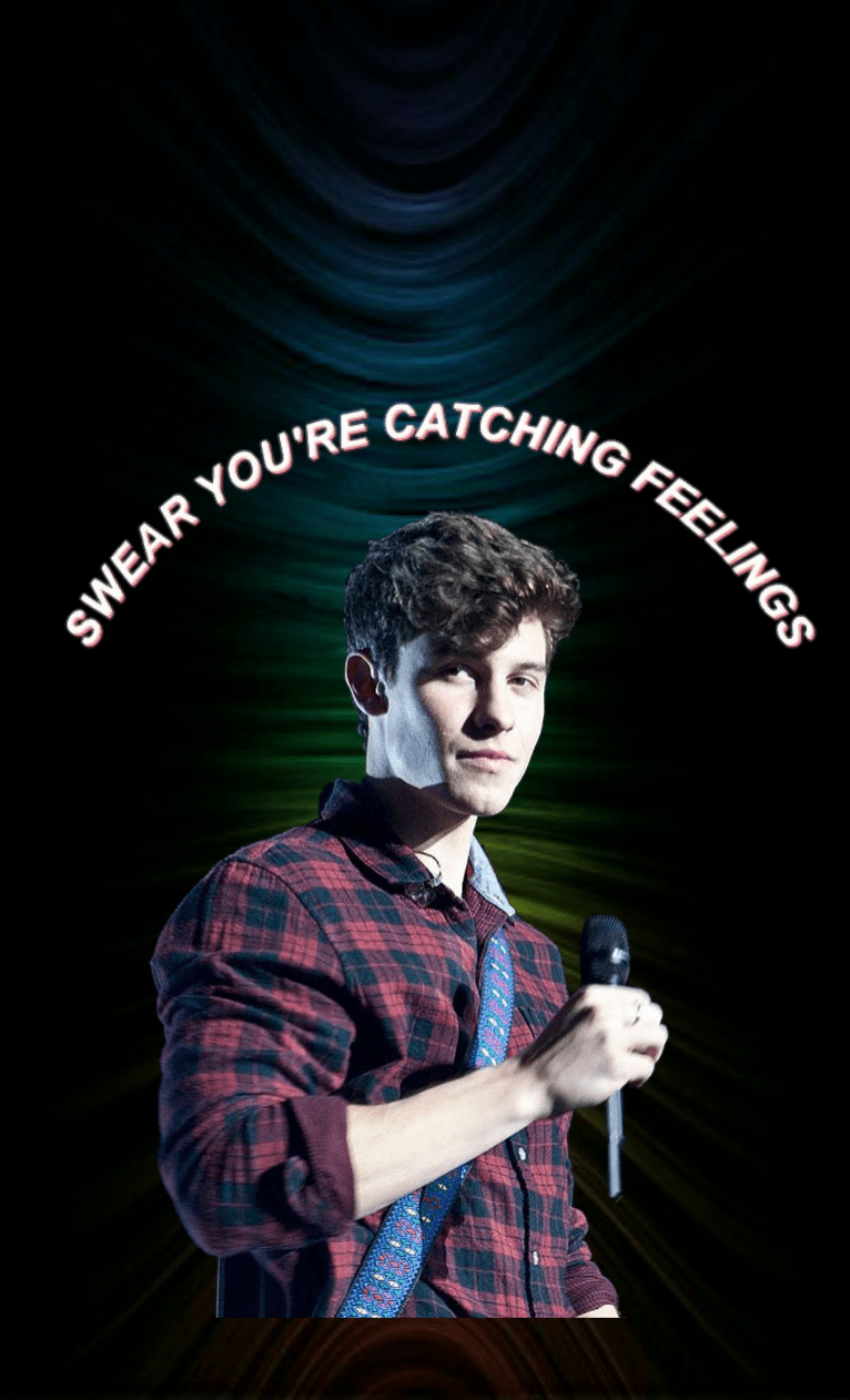 A poster that says swear you're catching feelings - Shawn Mendes