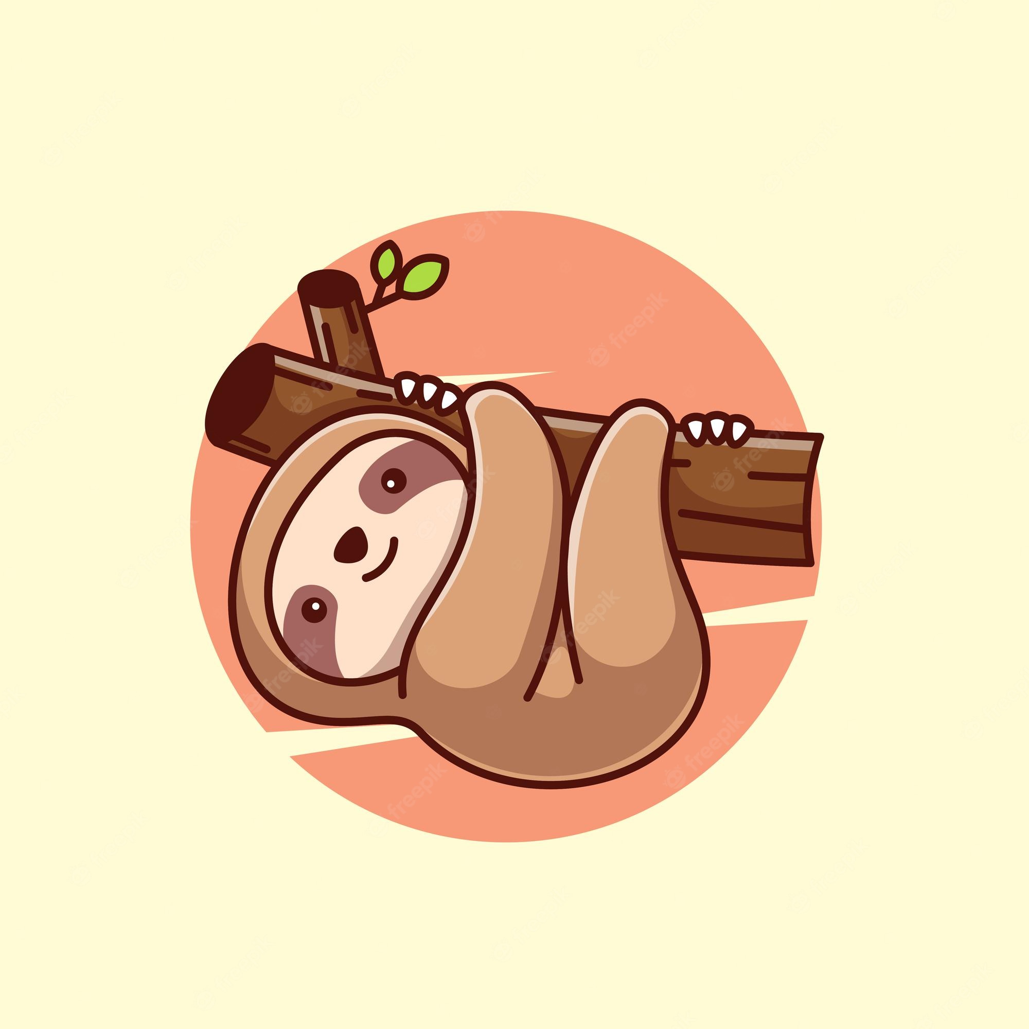Kawaii Cute Cartoon Sloth Image