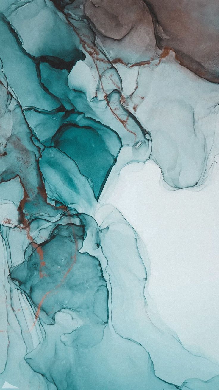 A painting of blue and green abstract art - Ice