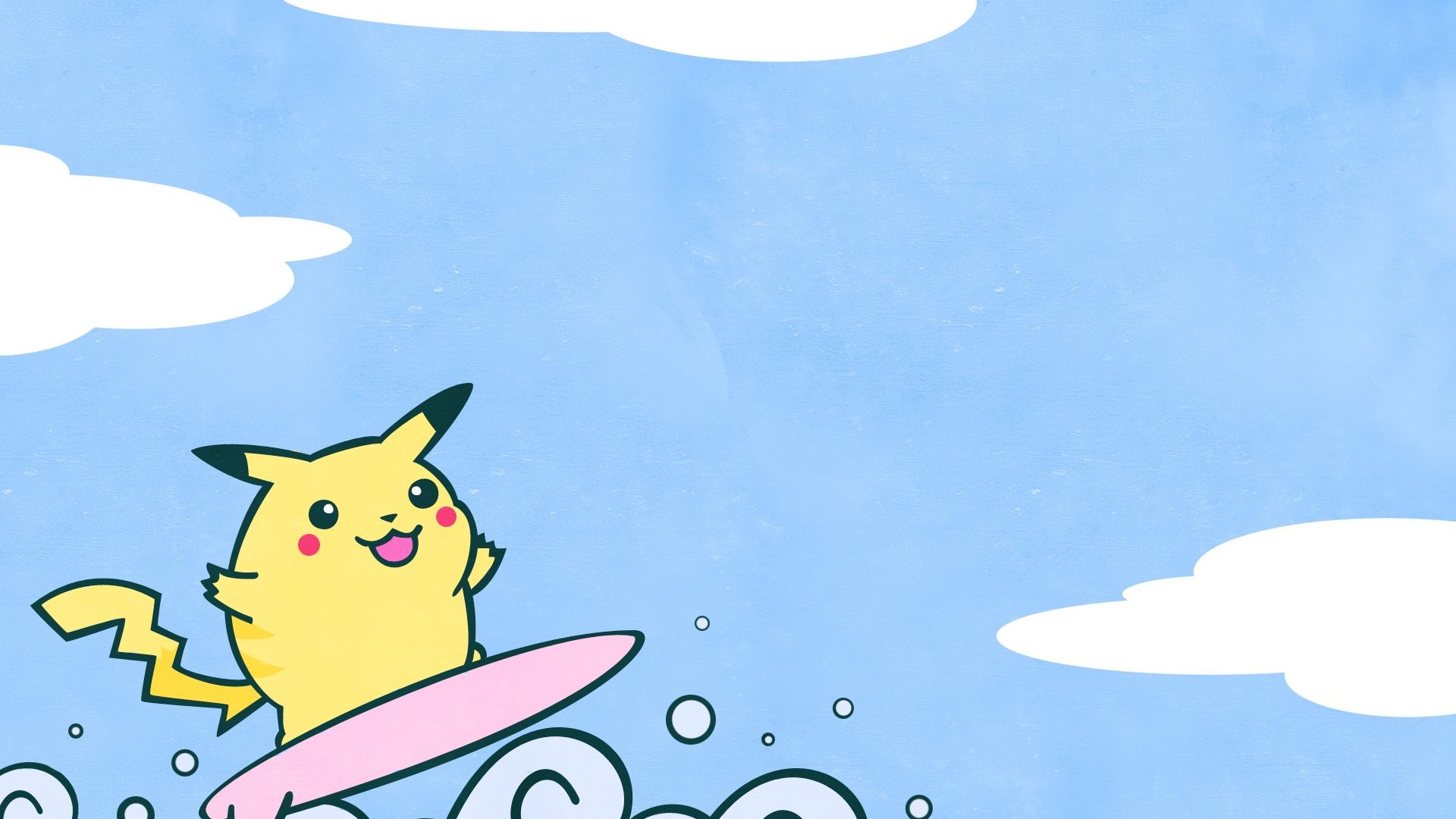A surfing Pikachu wallpaper for your desktop or phone. - Pikachu