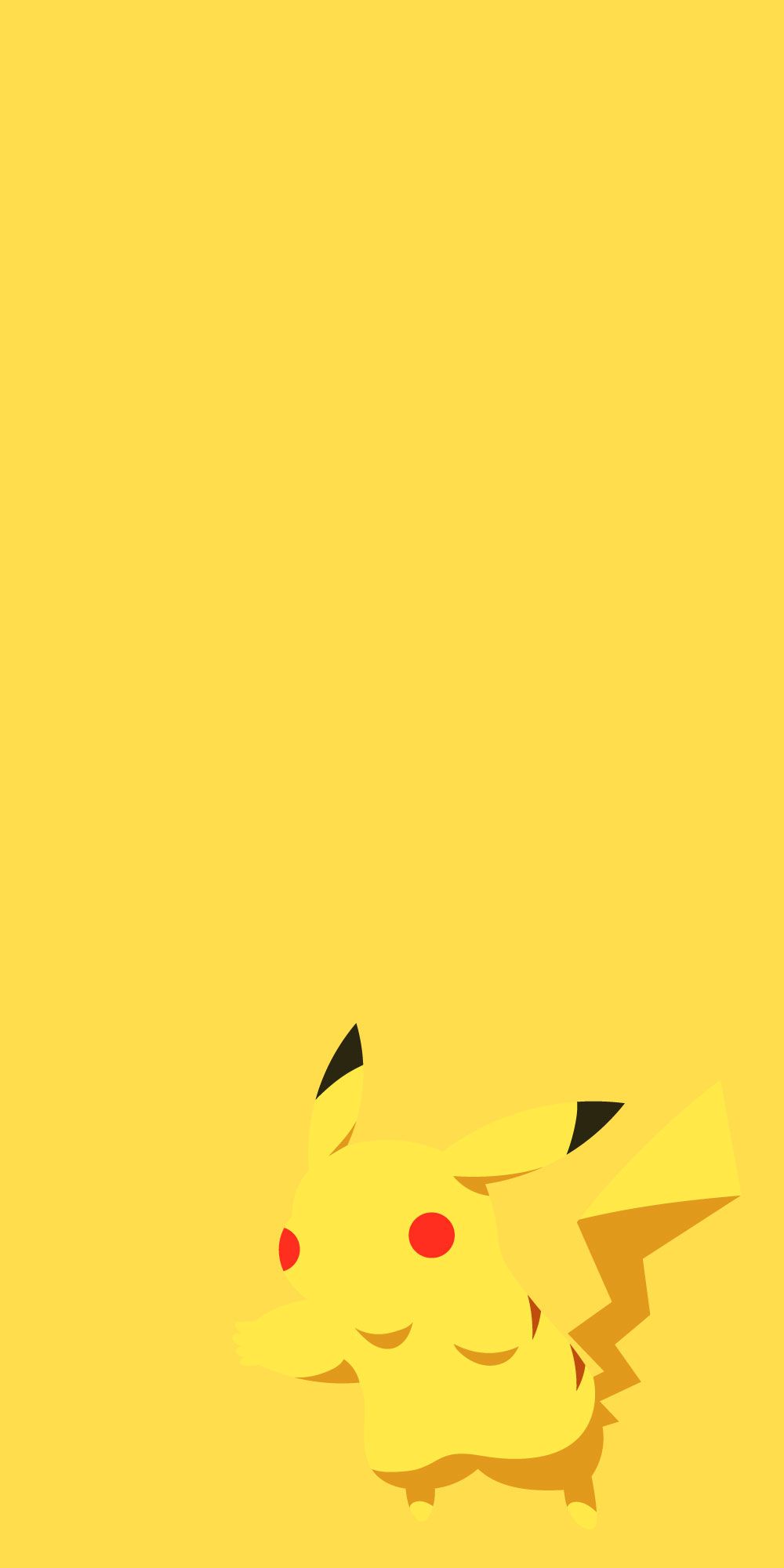A yellow background with the pikachu character on it - Pikachu