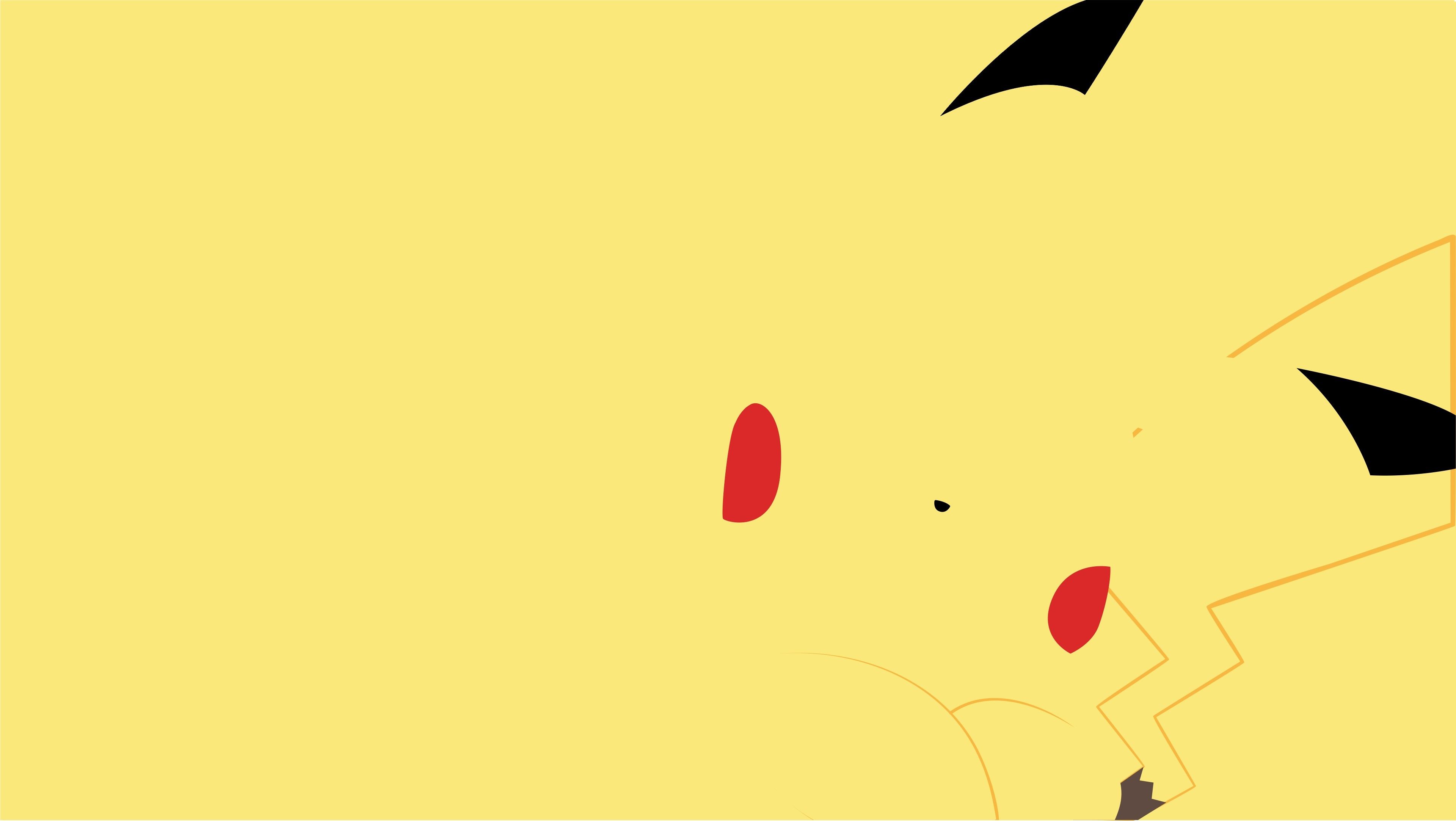 Wallpaper / Pikachu, Pokémon, anime, minimalism free download