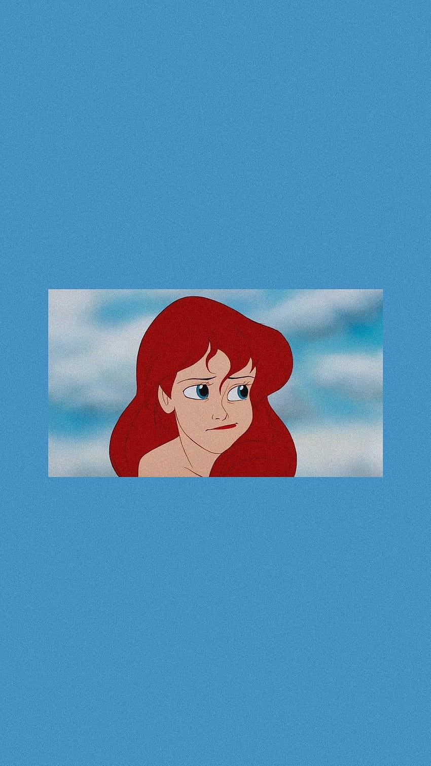Ariel from the little mermaid is shown on this blue background - Ariel