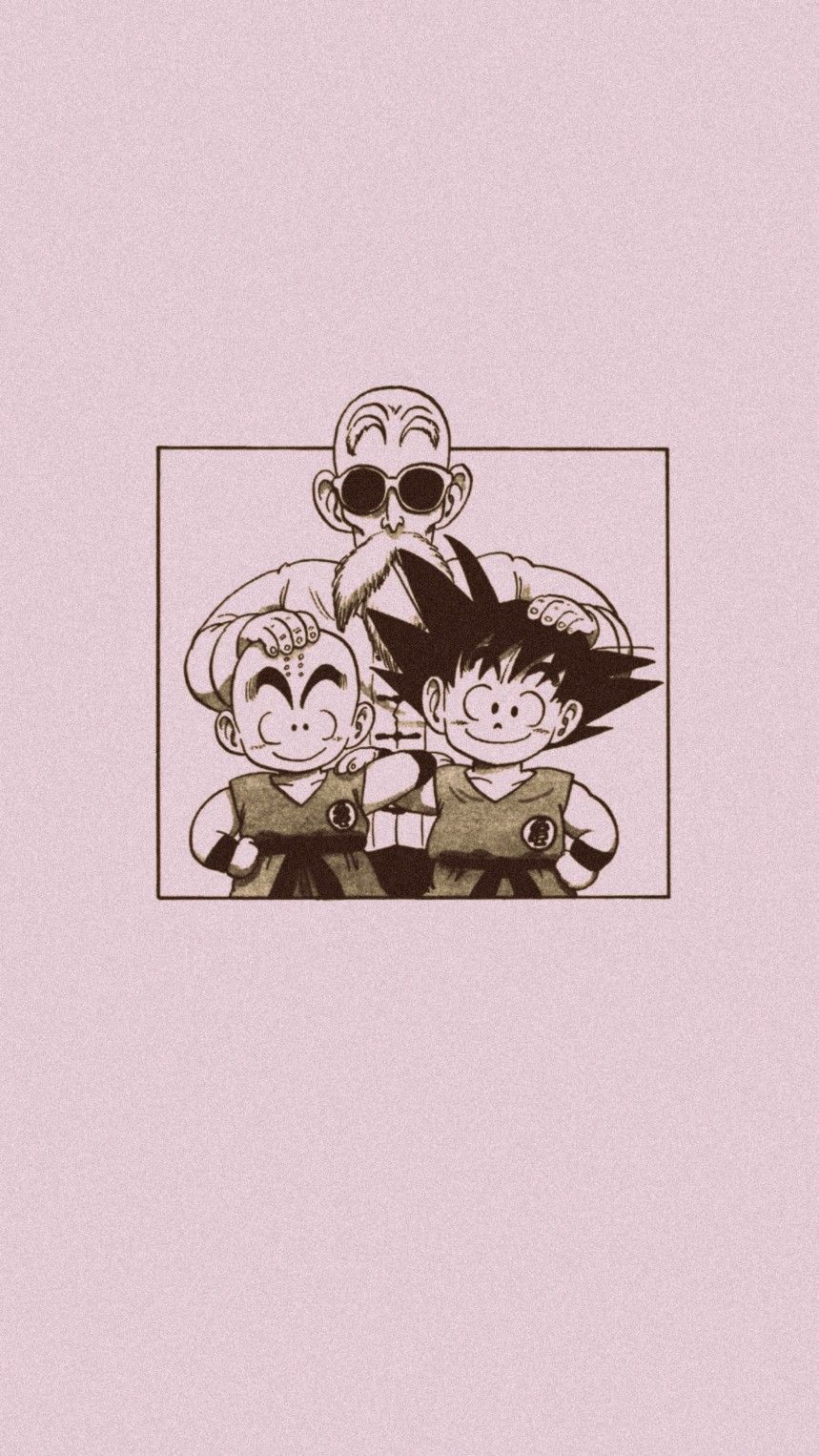 A drawing of three people in the same frame - Dragon Ball