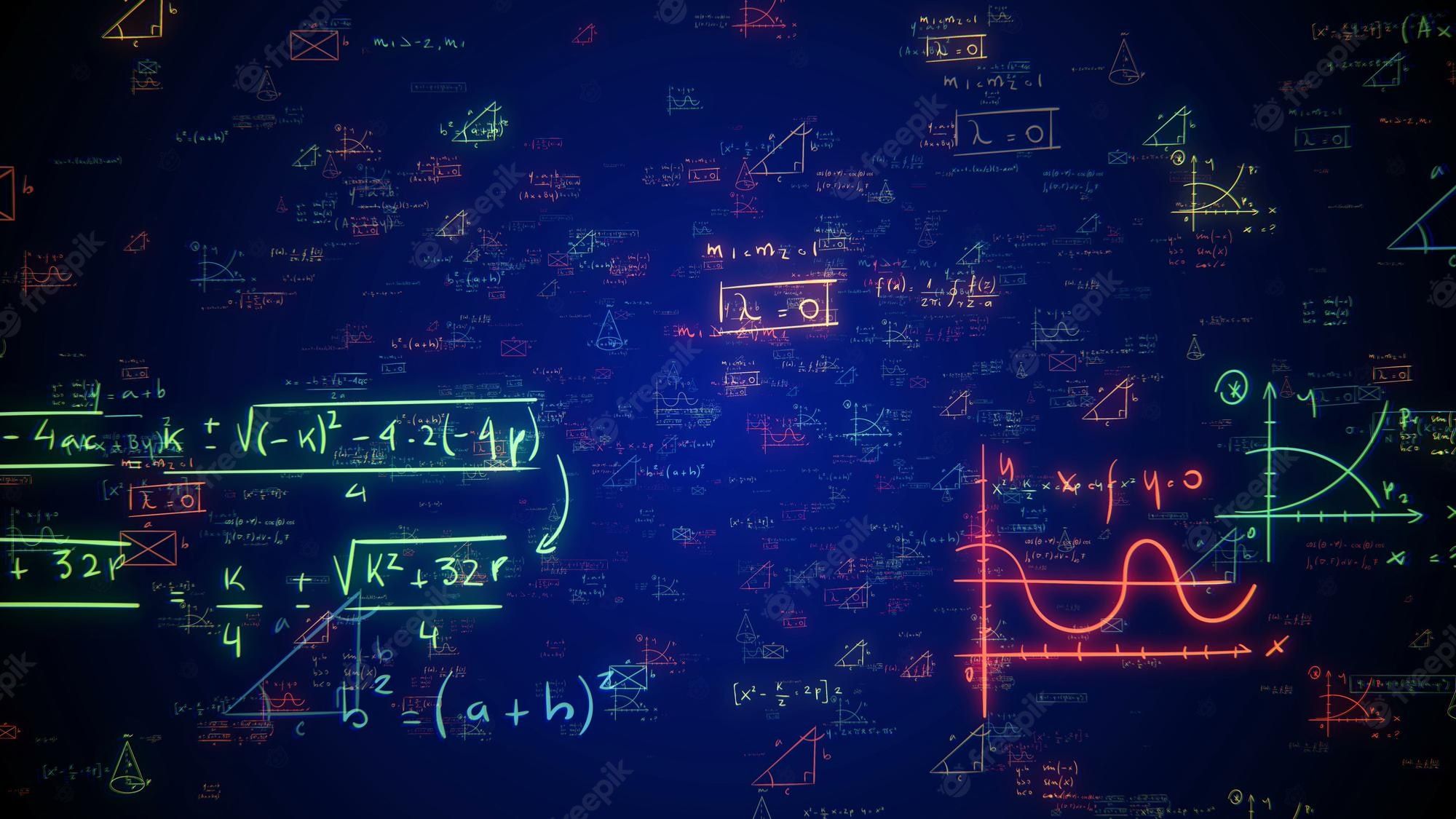 A group of mathematical equations on the wall - Math