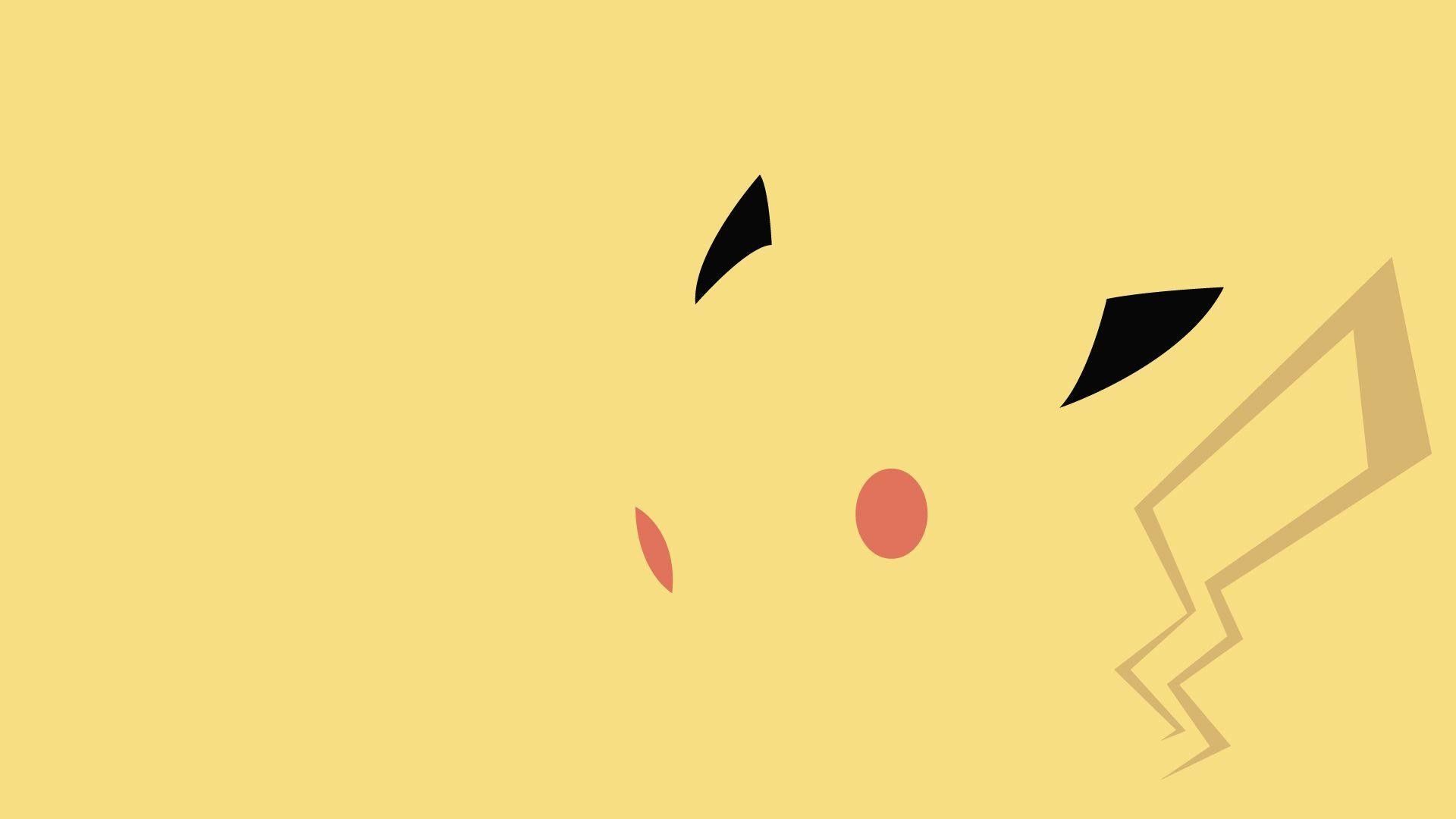 A minimalist wallpaper of Pikachu from the Pokemon franchise - Pikachu