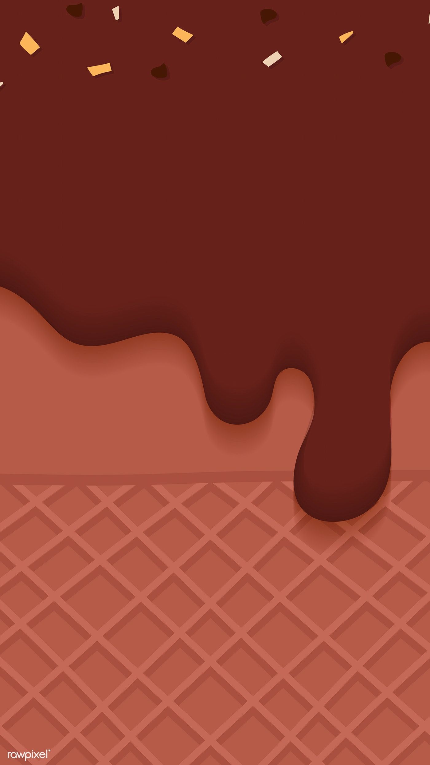 Download premium vector of Chocolate sauce flowing on a wafer - Chocolate