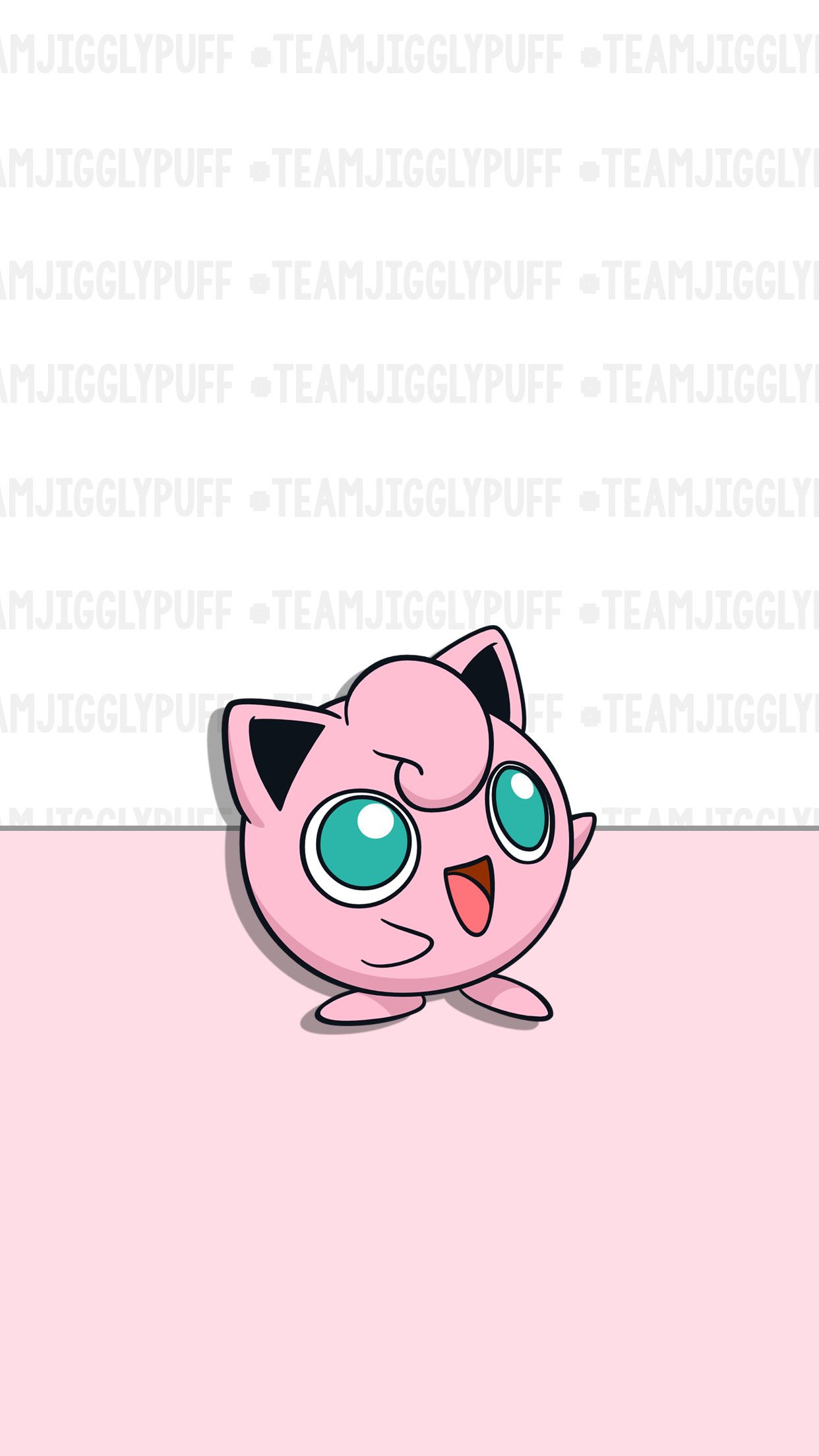 Jigglypuff is a cute pink Pokemon with green eyes and a black tail. - Pokemon