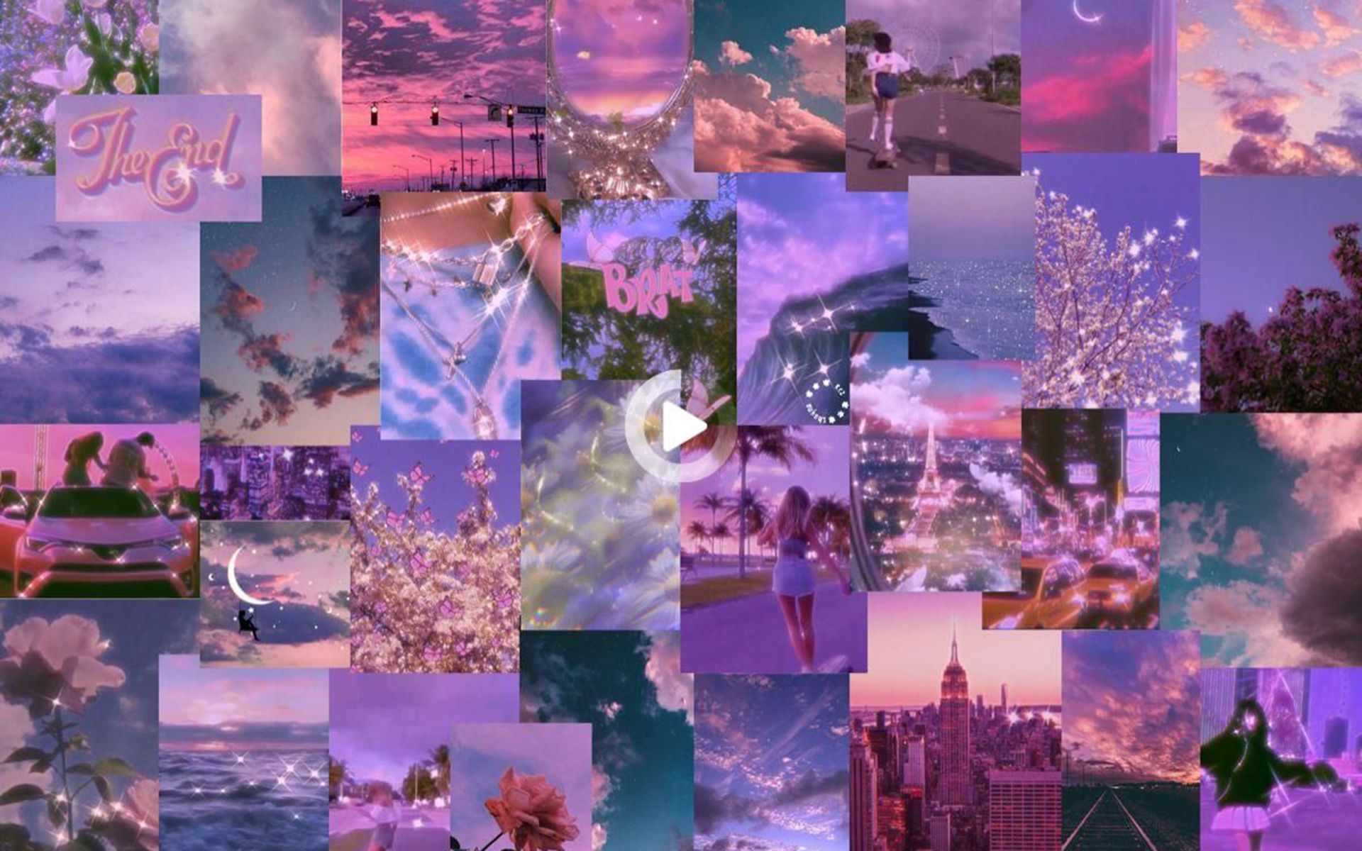A collage of purple aesthetic pictures - Chromebook, 1920x1200, violet
