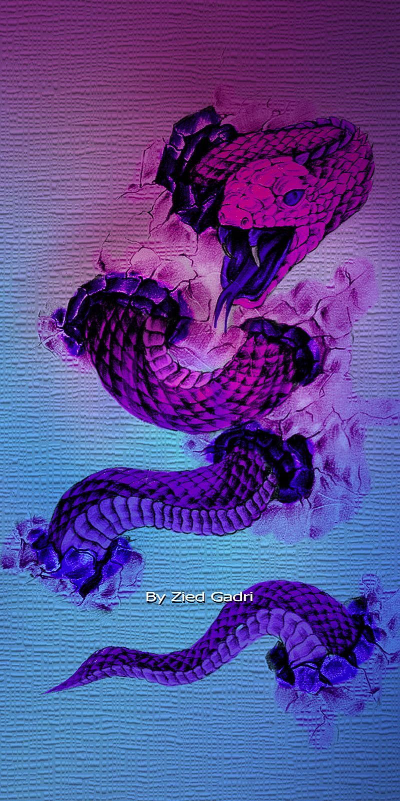 A purple snake is shown in the artwork - Snake