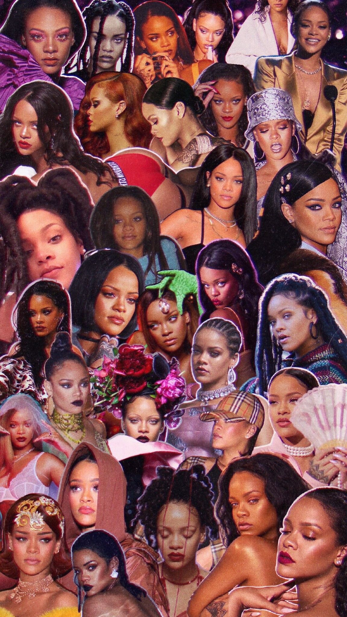 A collage of many different pictures - Rihanna