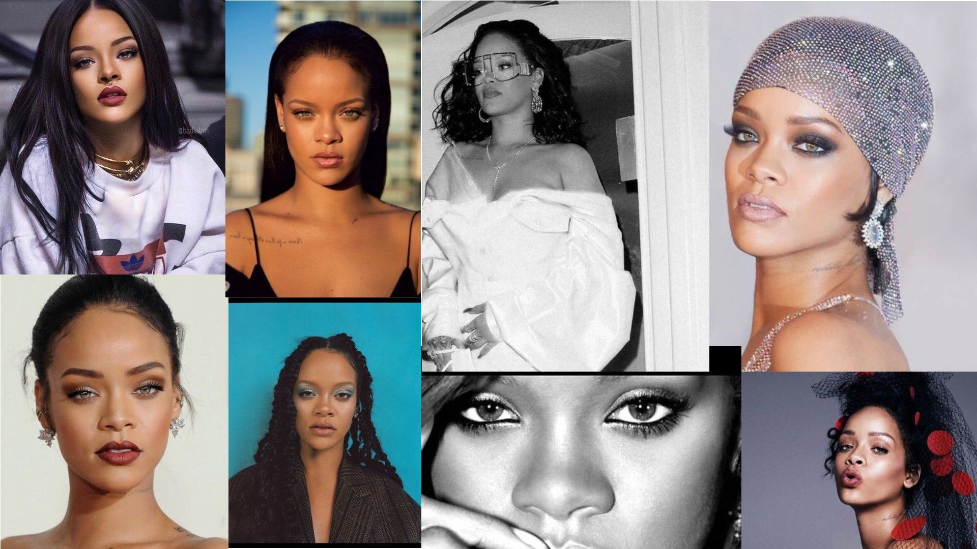 A collage of pictures featuring rihanna and other celebrities - Rihanna