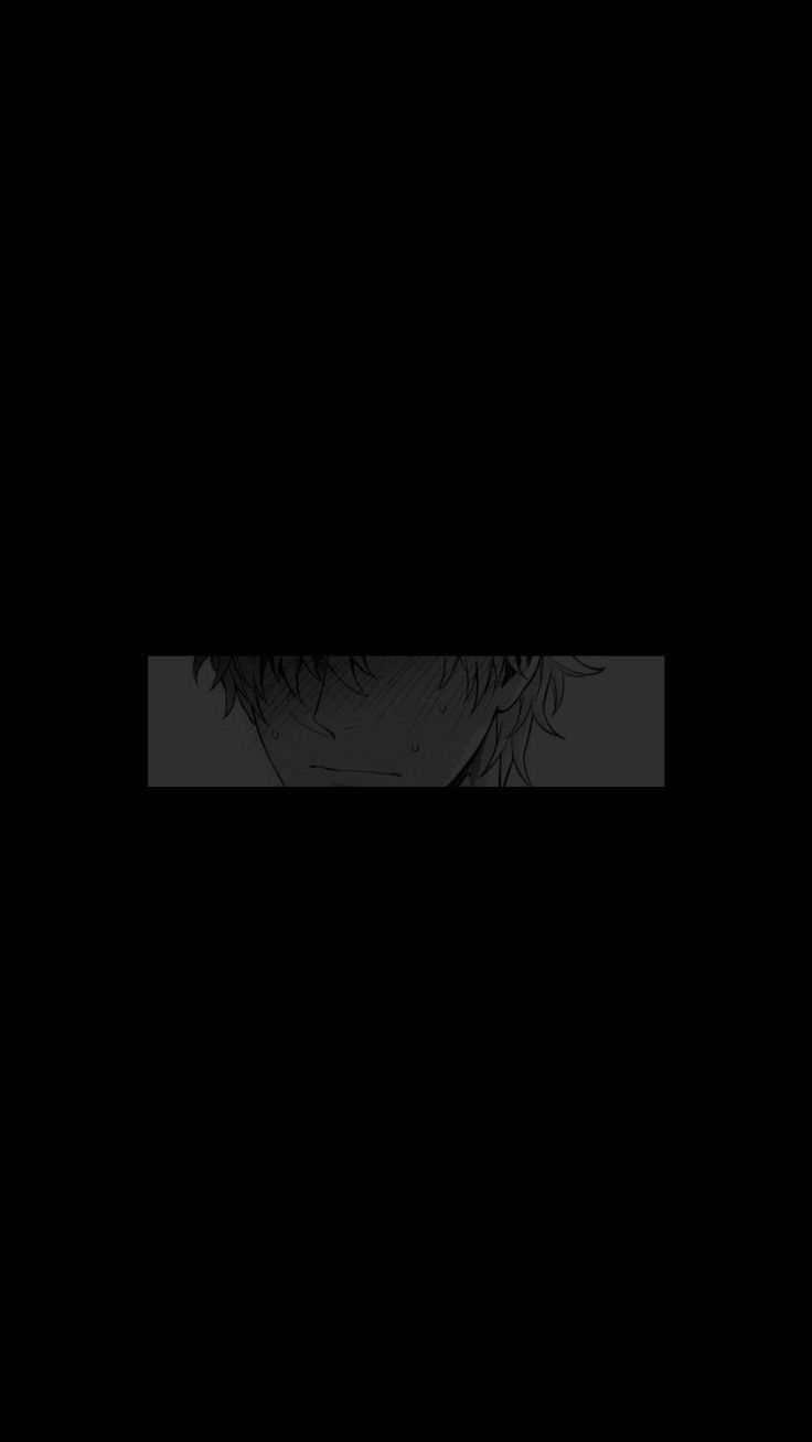A black and white picture of a person laying in bed - Black anime