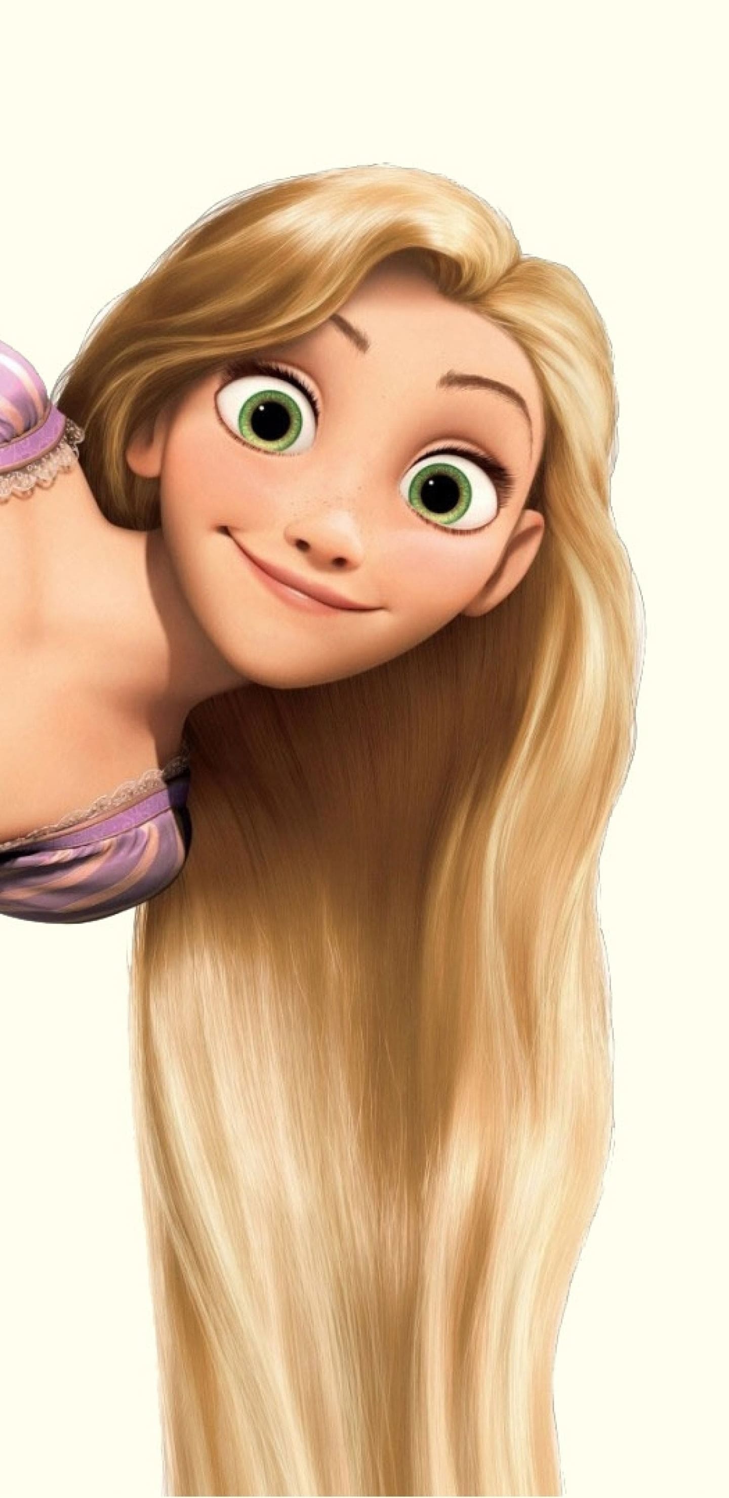 A cartoon character with long blonde hair - Rapunzel