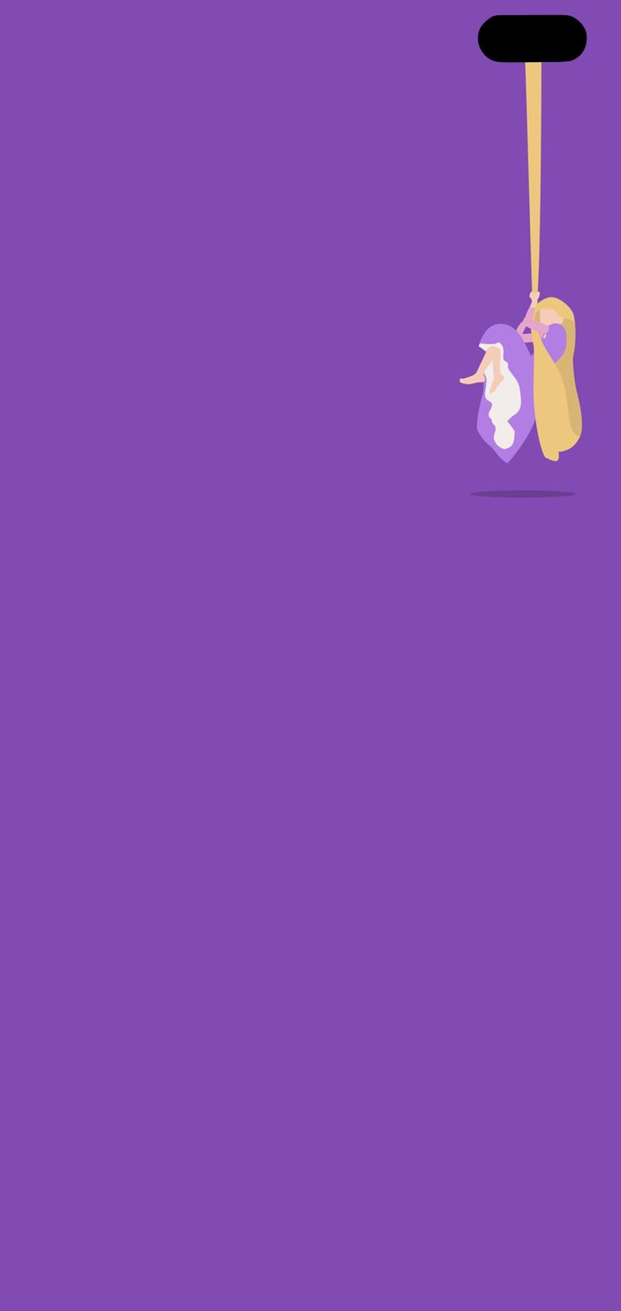 A purple background with an image of two cats - Rapunzel