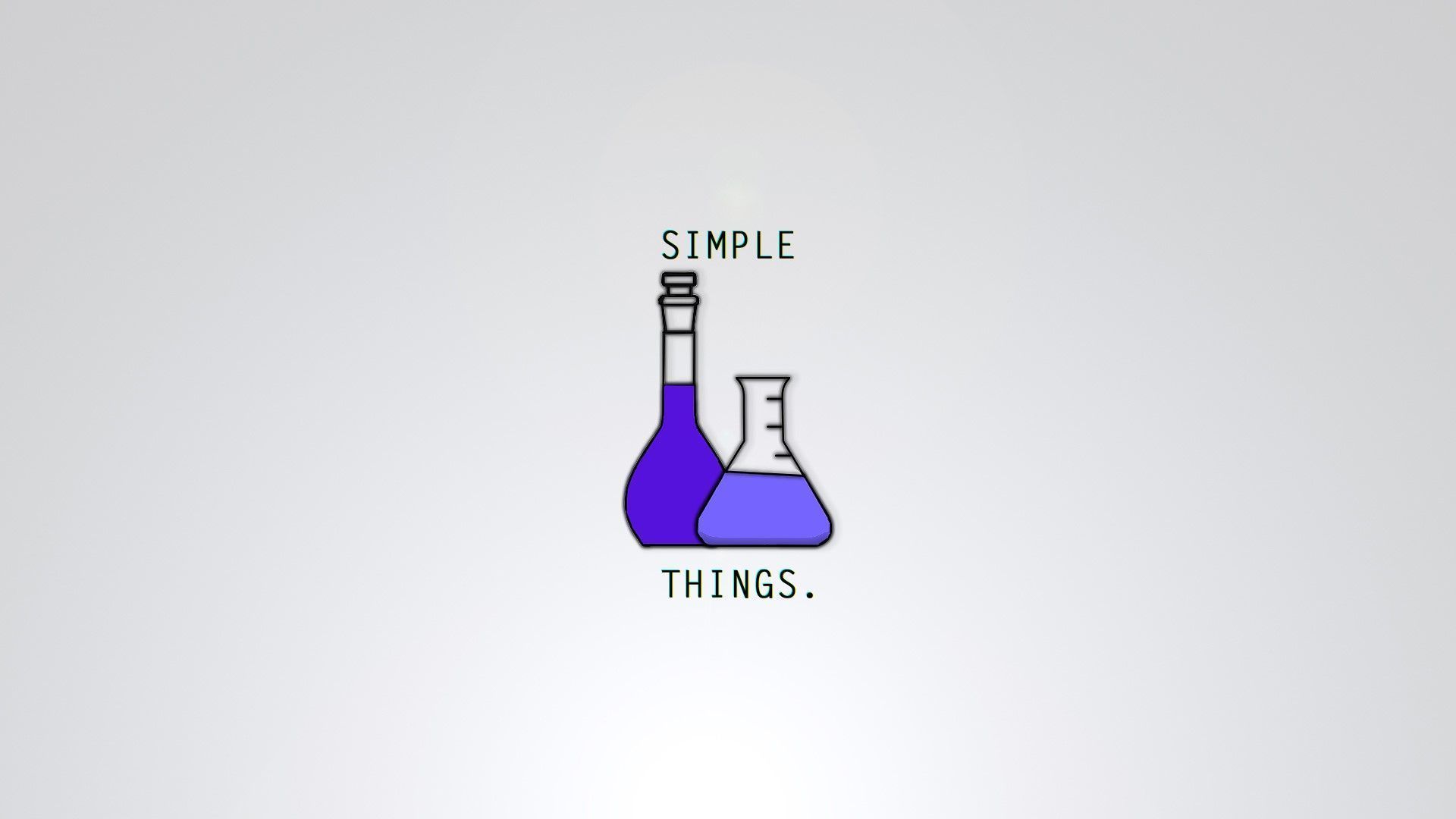 A poster with two beakers and the words simple things - Science, chemistry