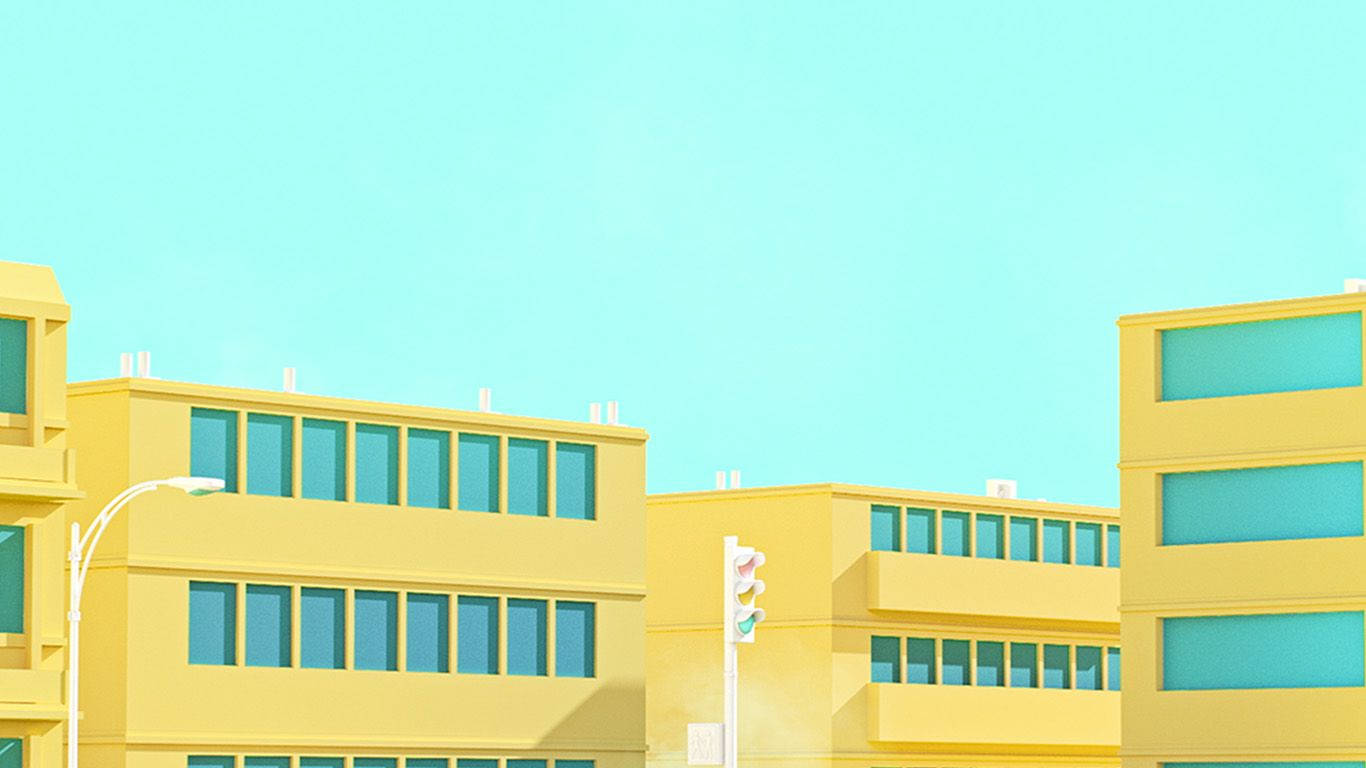 Download Anime School Scenery Yellow Aesthetic Building Wallpaper