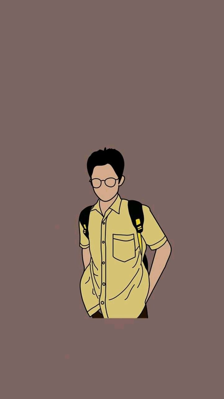 Wallpaper of a man with a backpack - School