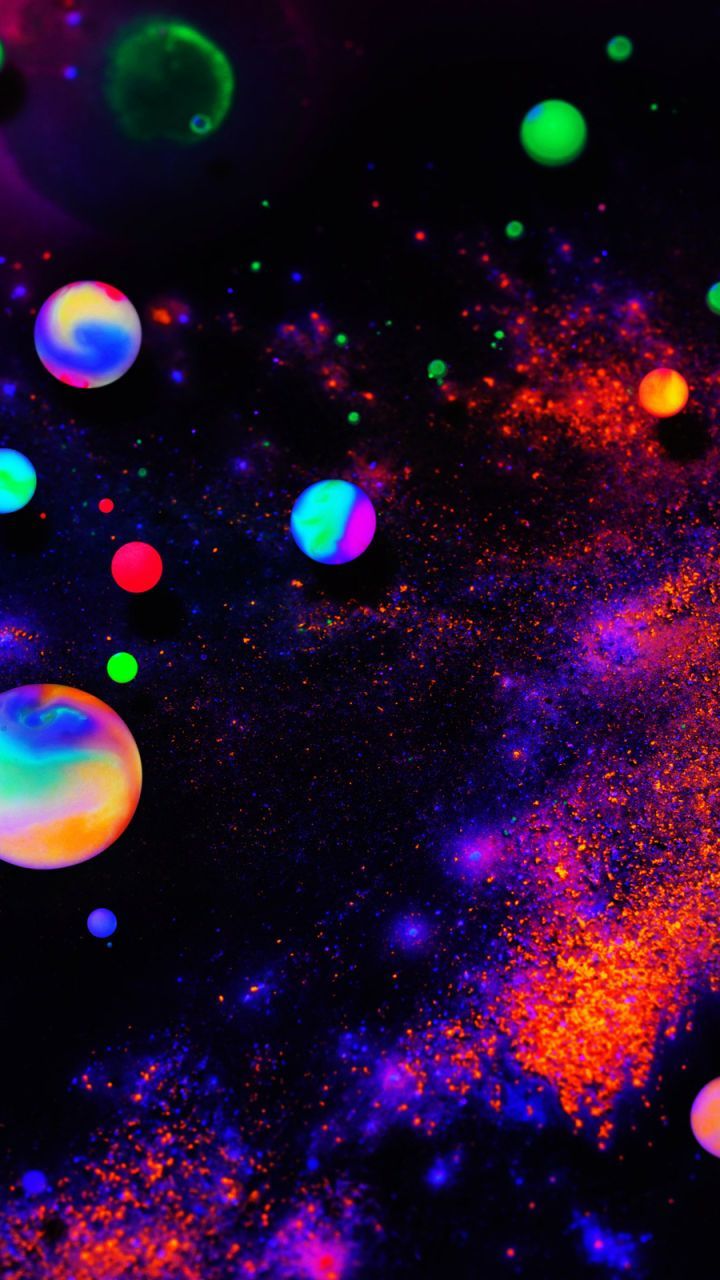 A bunch of colorful balls in the sky - 3D