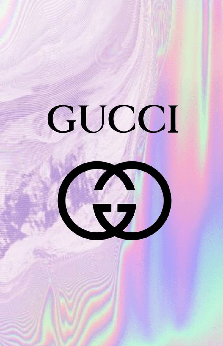 The gucci logo on a purple and pink background - Gucci