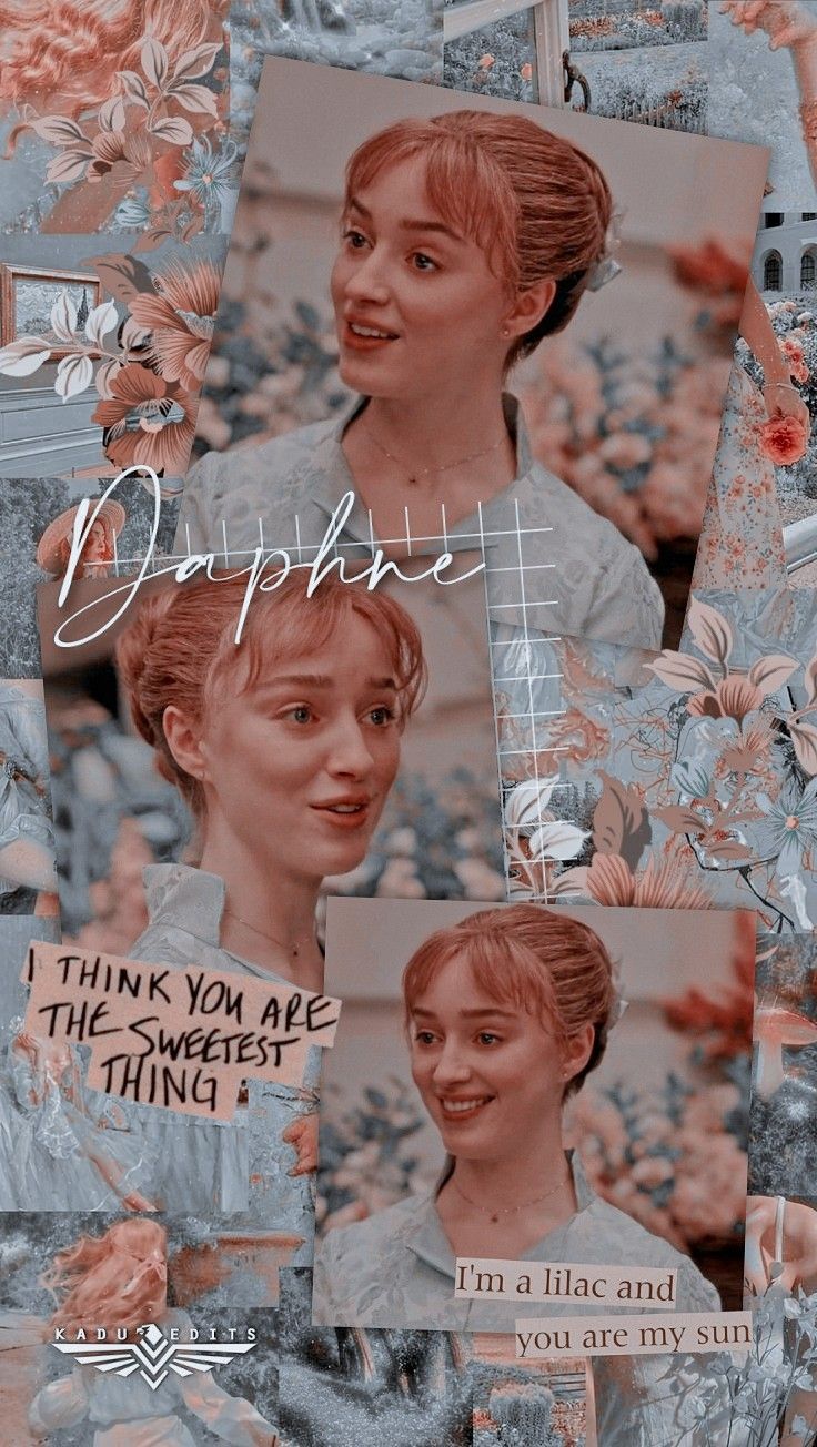 A collage of pictures with the words daphne - Bridgerton