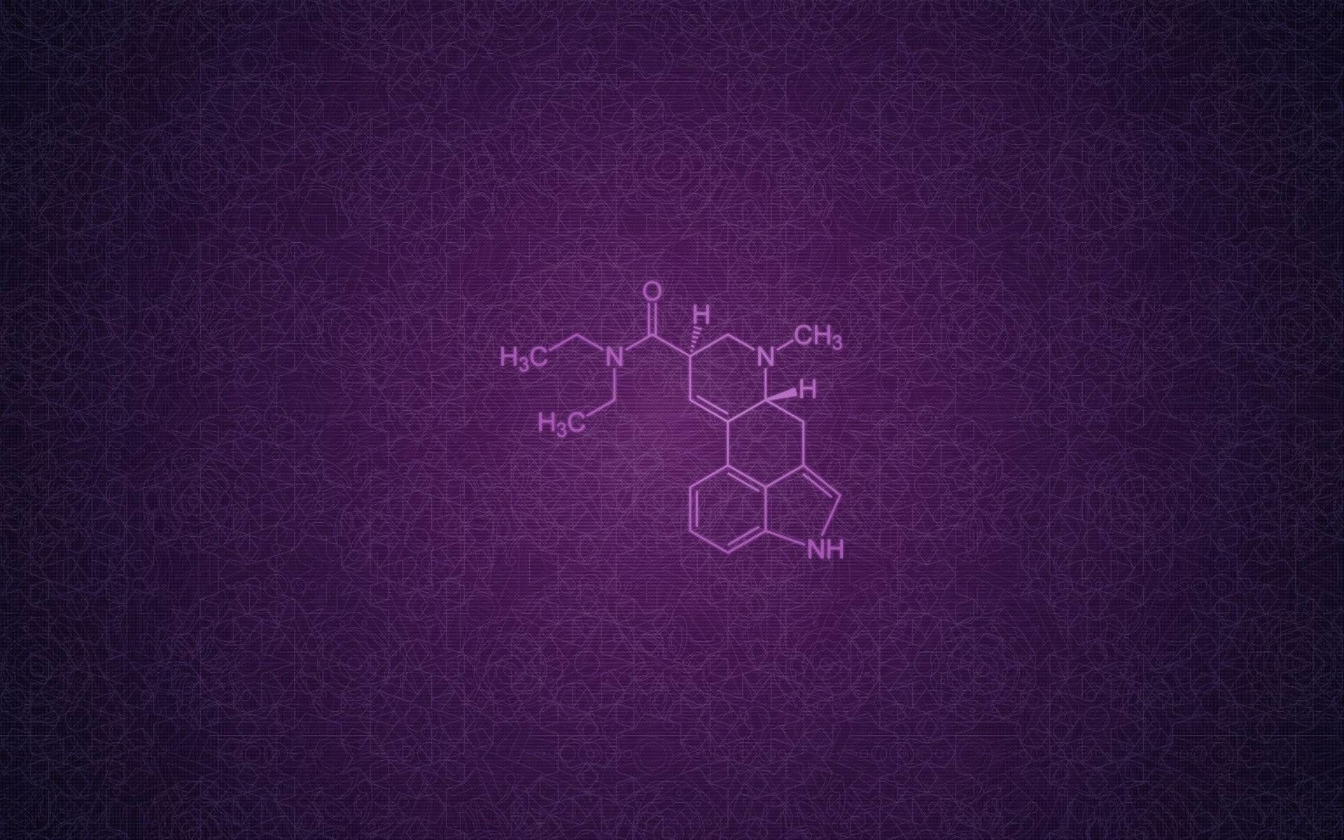 The purple background with a molecule on it - Science