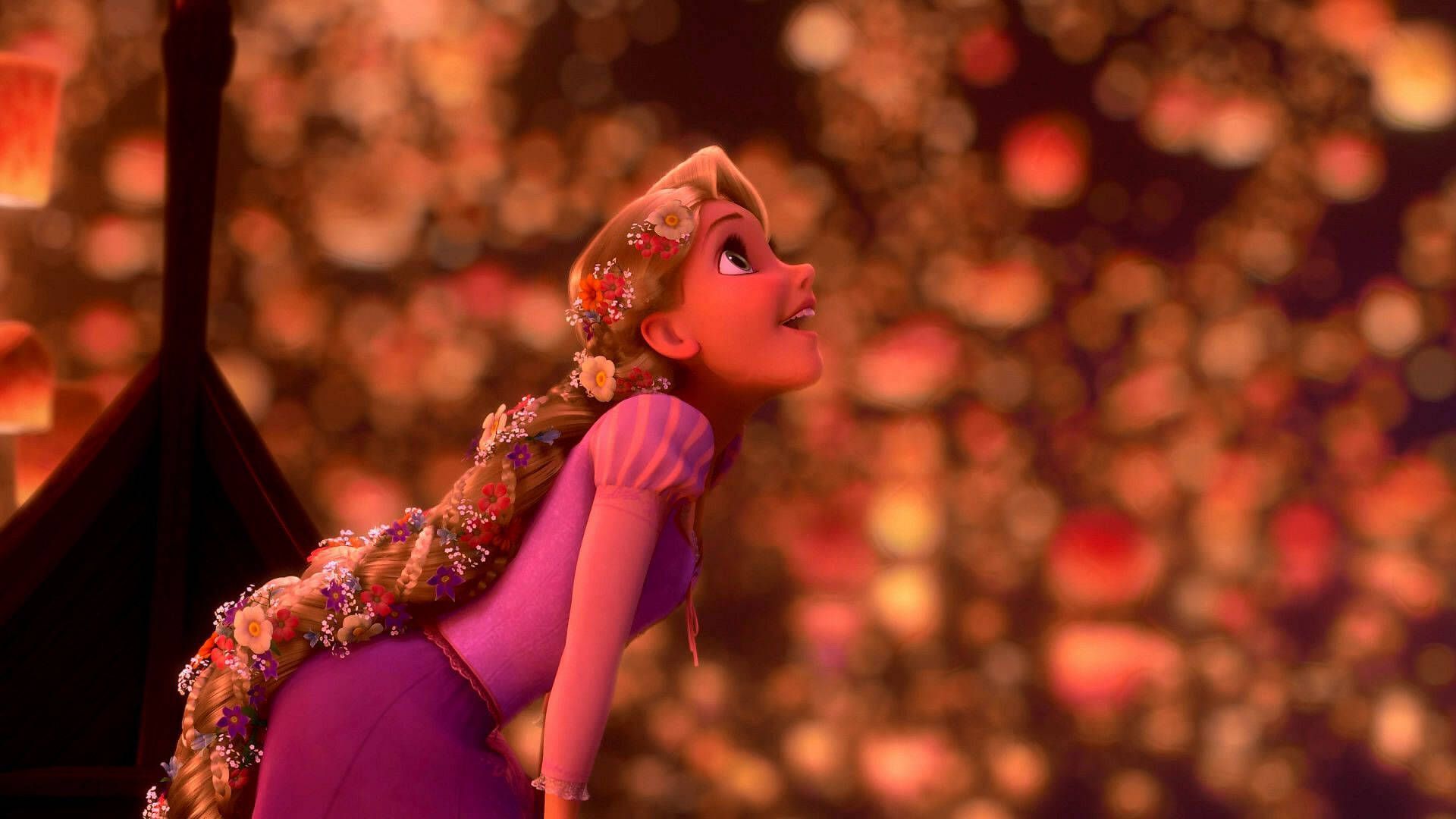 Rapunzel in the lantern scene from Tangled - Rapunzel