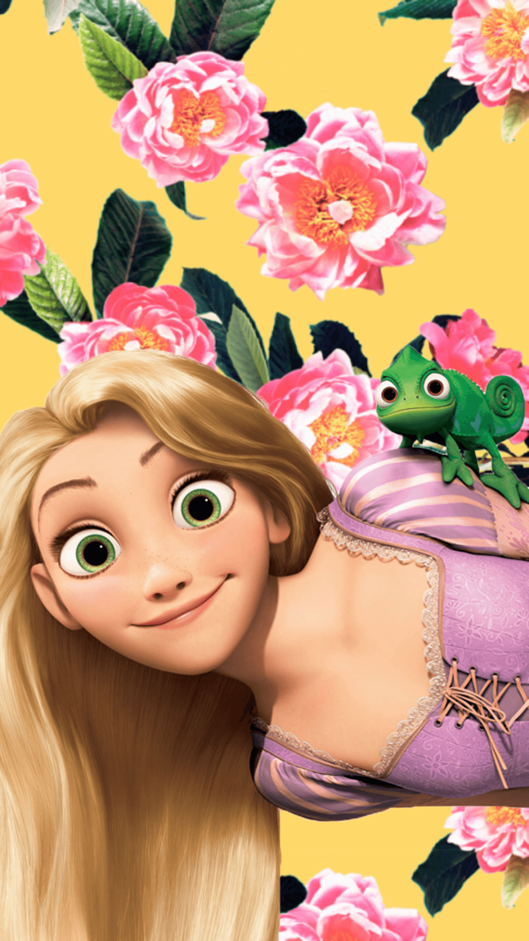 A girl with long hair and flowers - Rapunzel