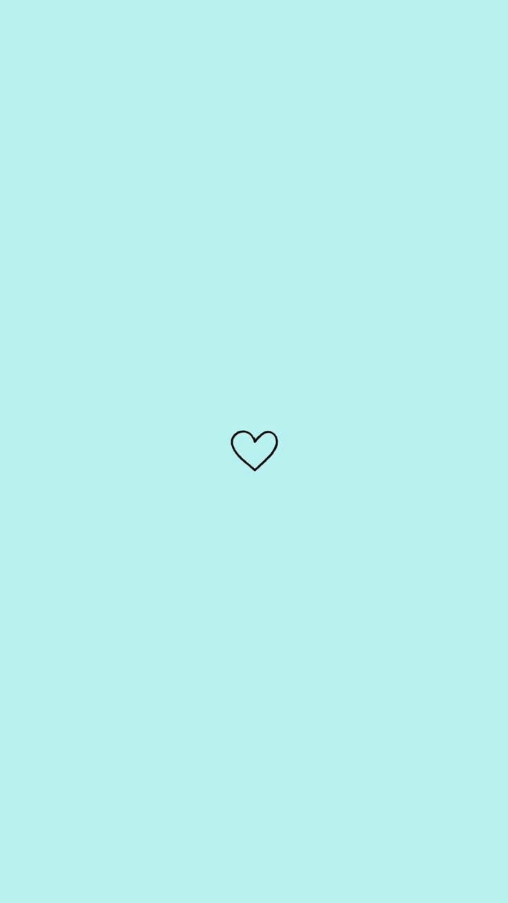 A blue background with a black heart in the middle - Teal
