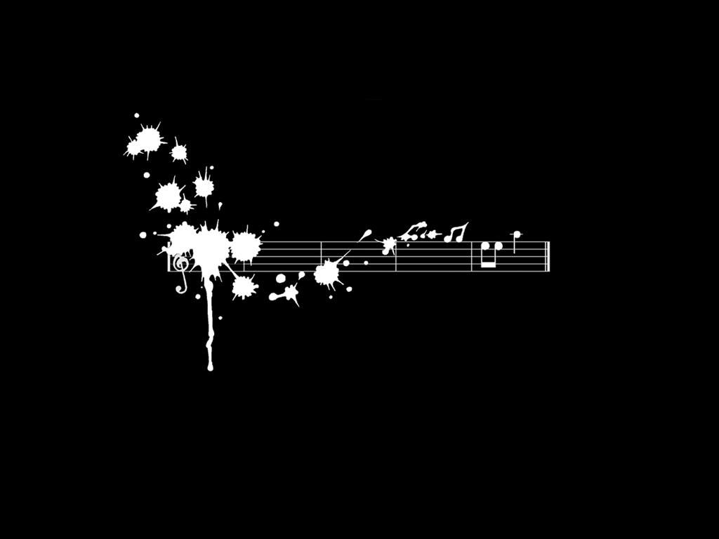 A black and white music note with splat design - Music