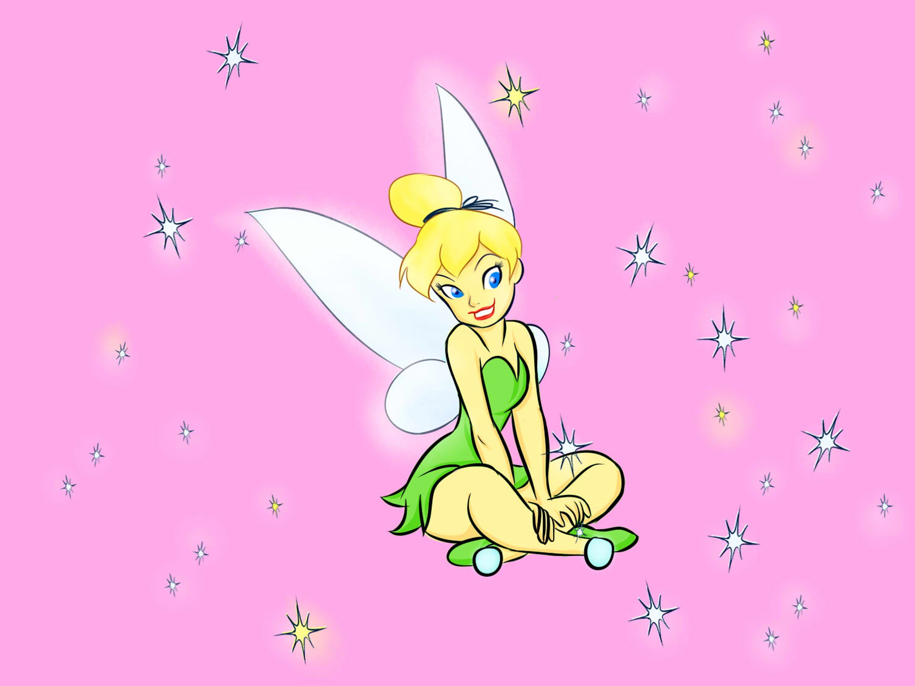 Tinkerbell wallpaper with a fairy sitting on the ground - Tinkerbell