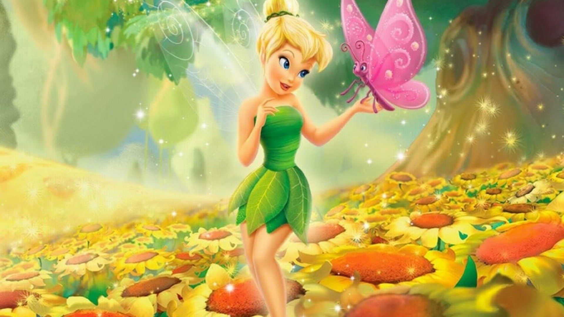 Tinker Bell with a butterfly wallpaper - Tinkerbell