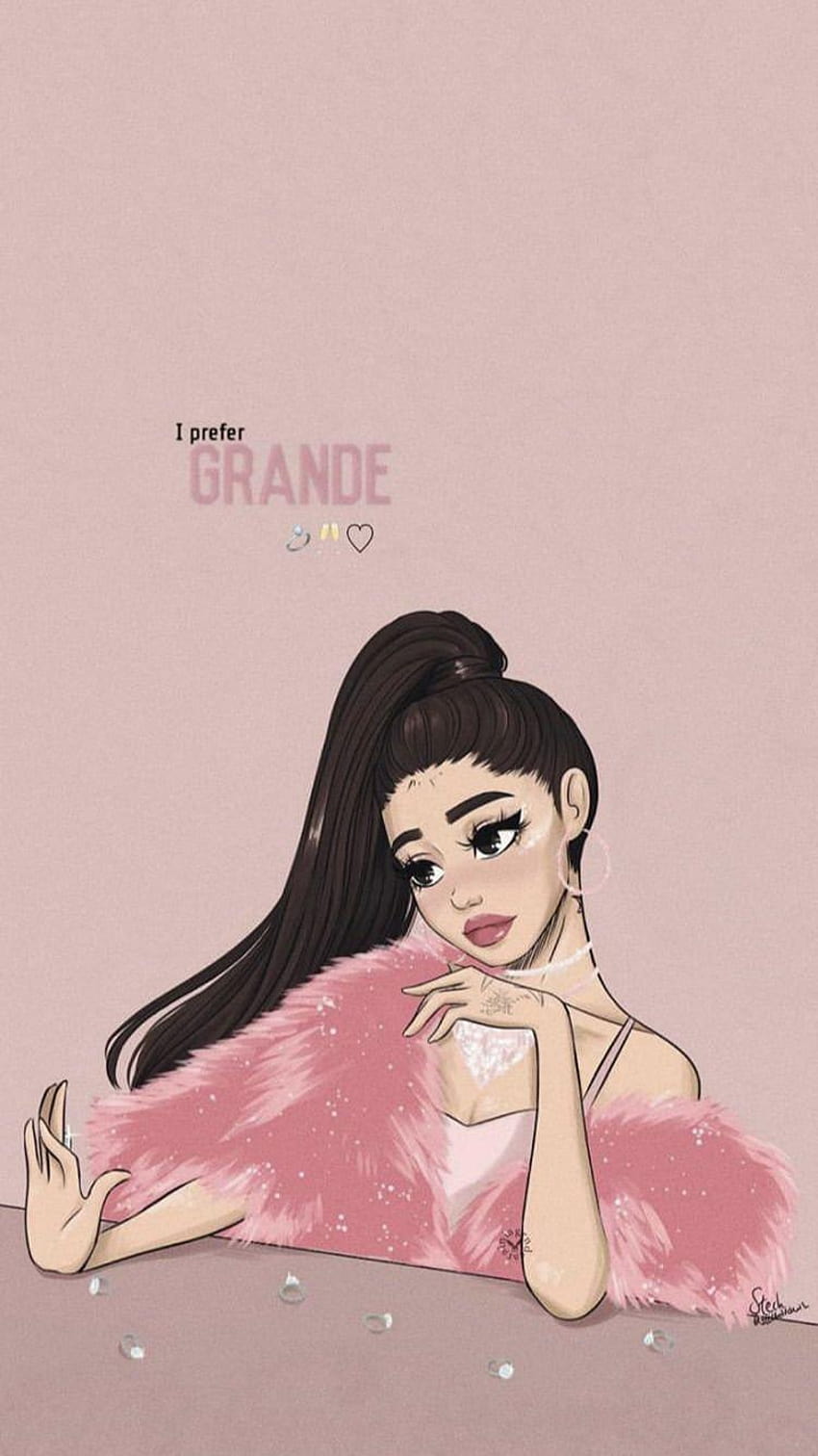 Ariana grande wallpaper, pink background, phone wallpaper, illustration - Ariana Grande