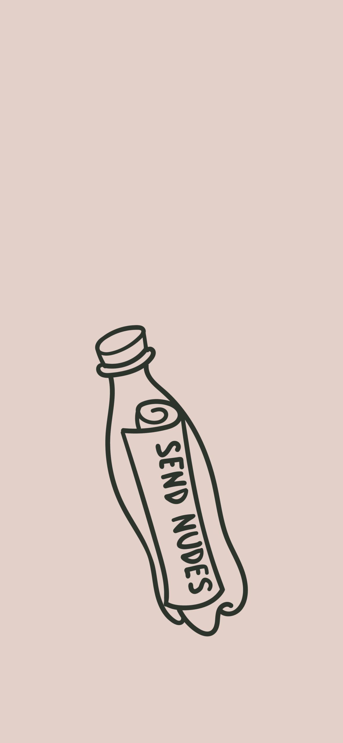 A drawing of an empty bottle with the words, ``sandwiches'' - Doodles, neutral, August