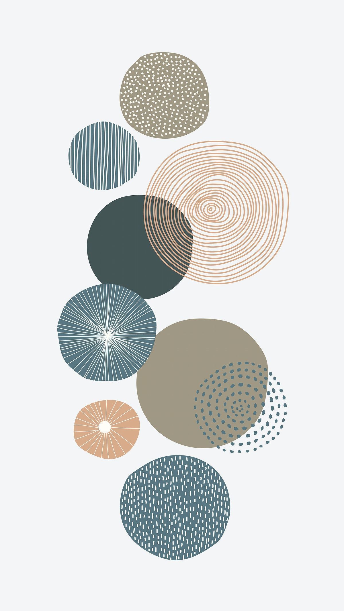 Round patterned doodle background vector. premium image / Sicha. Doodle background, Geometric art prints, Cute patterns wallpaper