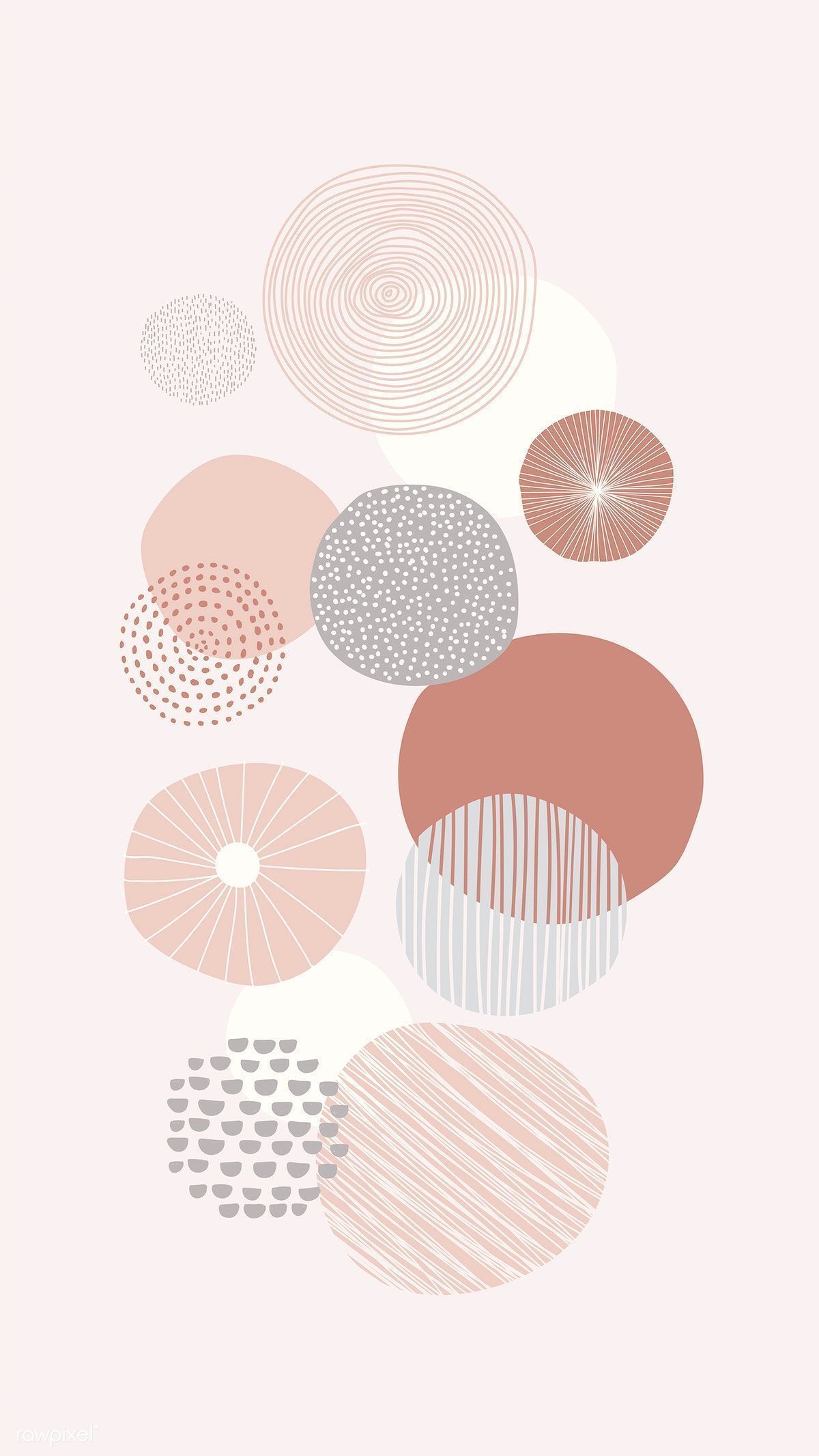 Download premium vector of Abstract circles pattern on a pink background - Doodles, vector, modern